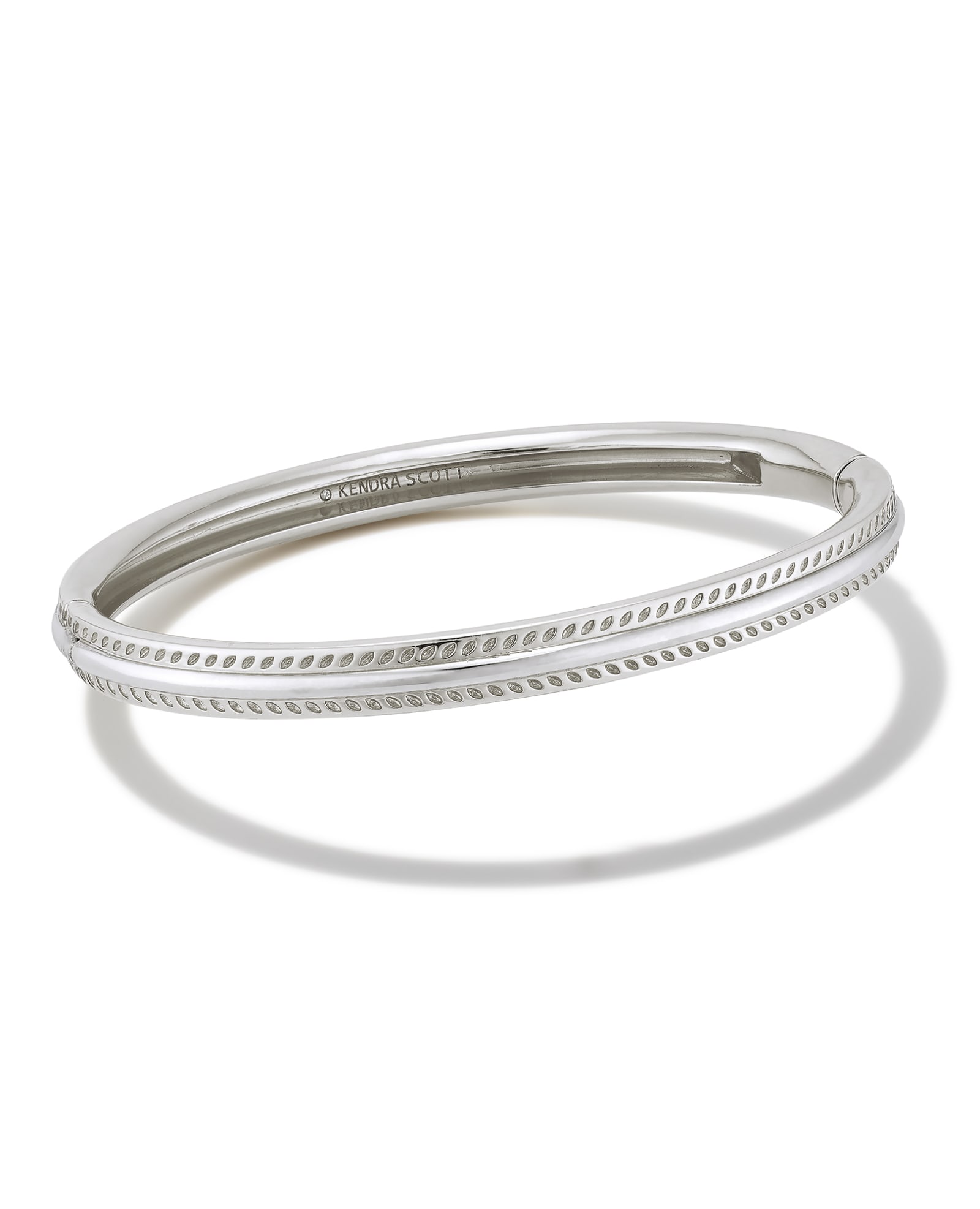Silver Tone Latch Bangle Bracelet with A Red Officially Lice (940327)