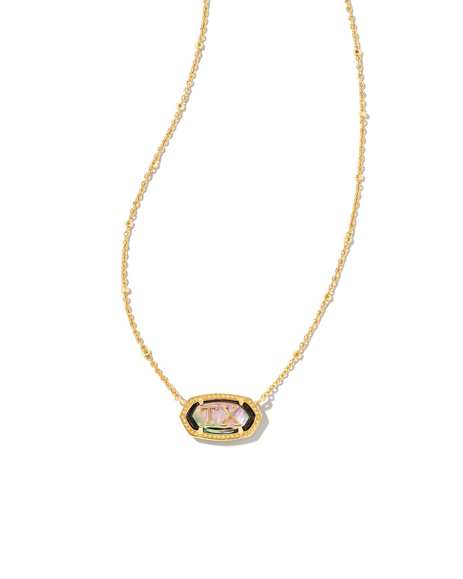 Elisa Gold Texas Necklace in Abalone