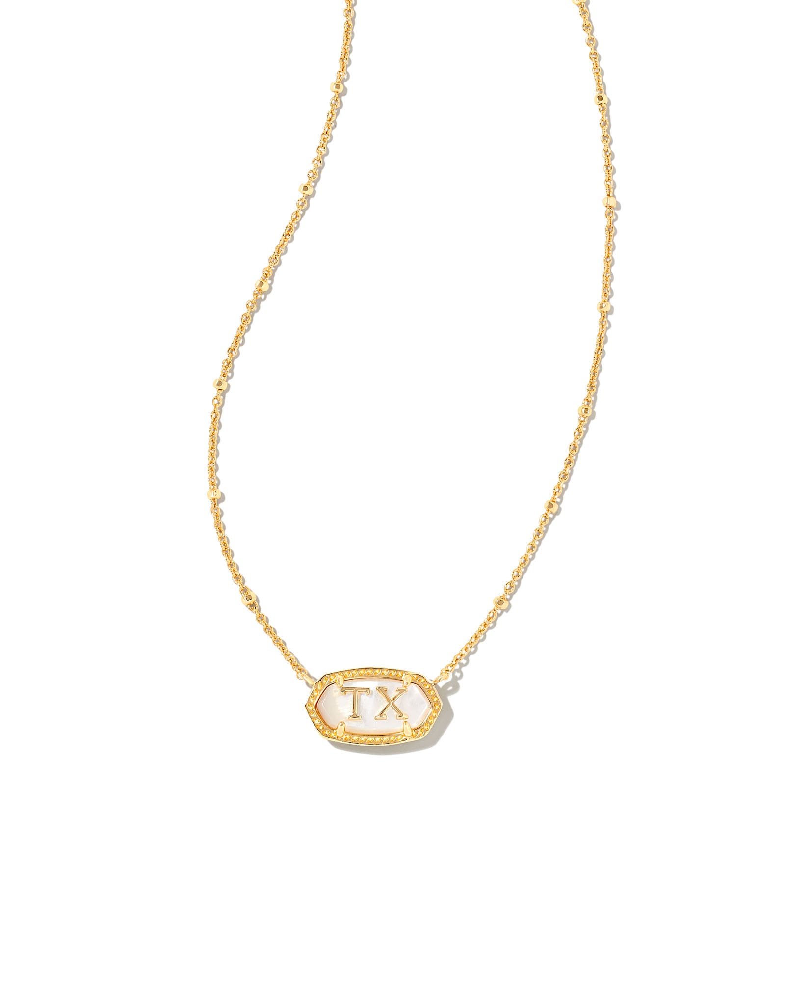 Elisa Gold Texas Necklace in Ivory Mother-of-Pearl