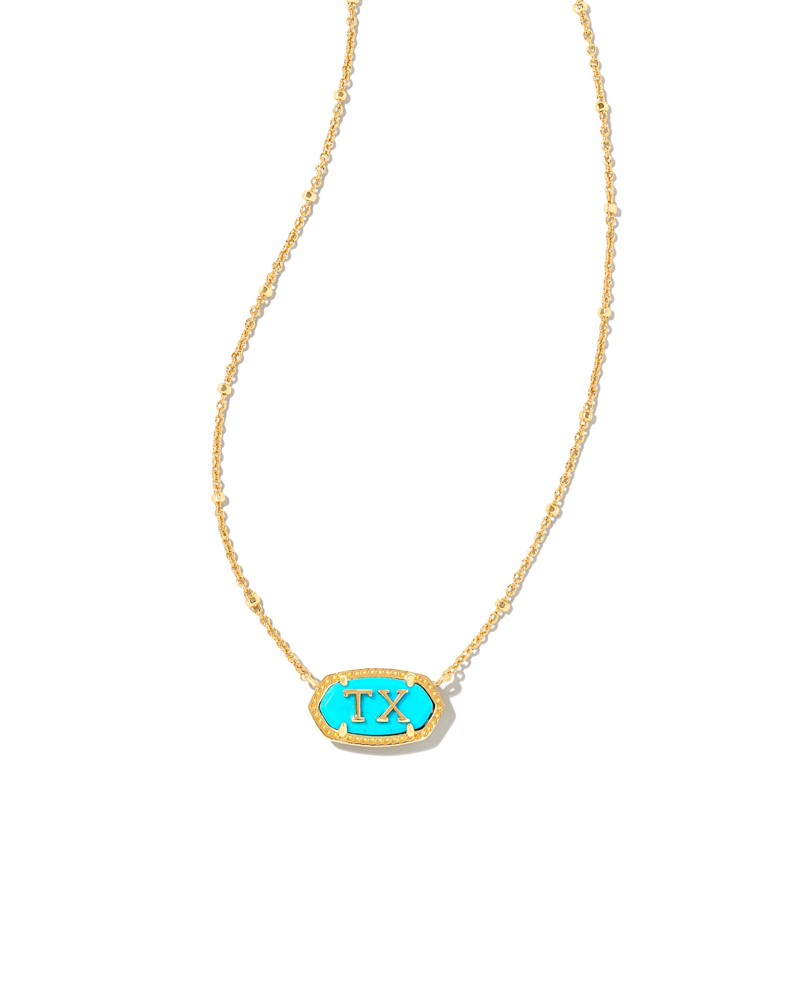 Elisa Gold Texas Necklace in Turquoise Magnesite