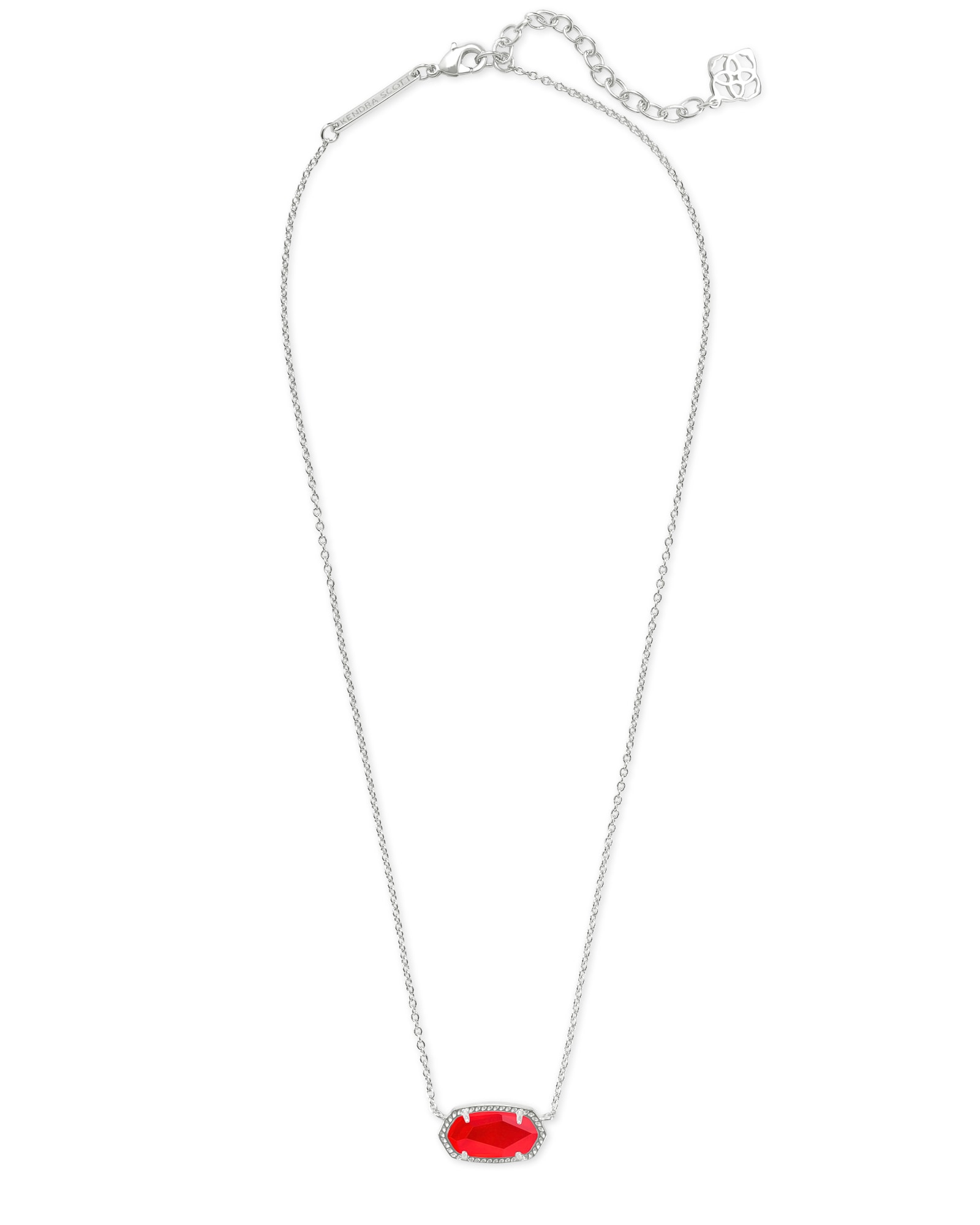 Elisa Silver Pendant Necklace in Red Illusion