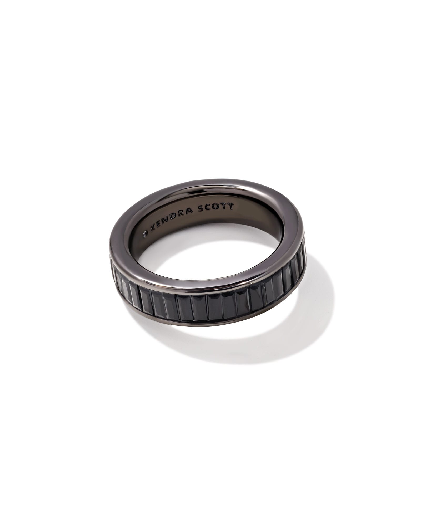 Jack Gunmetal Band Ring Black Spinel