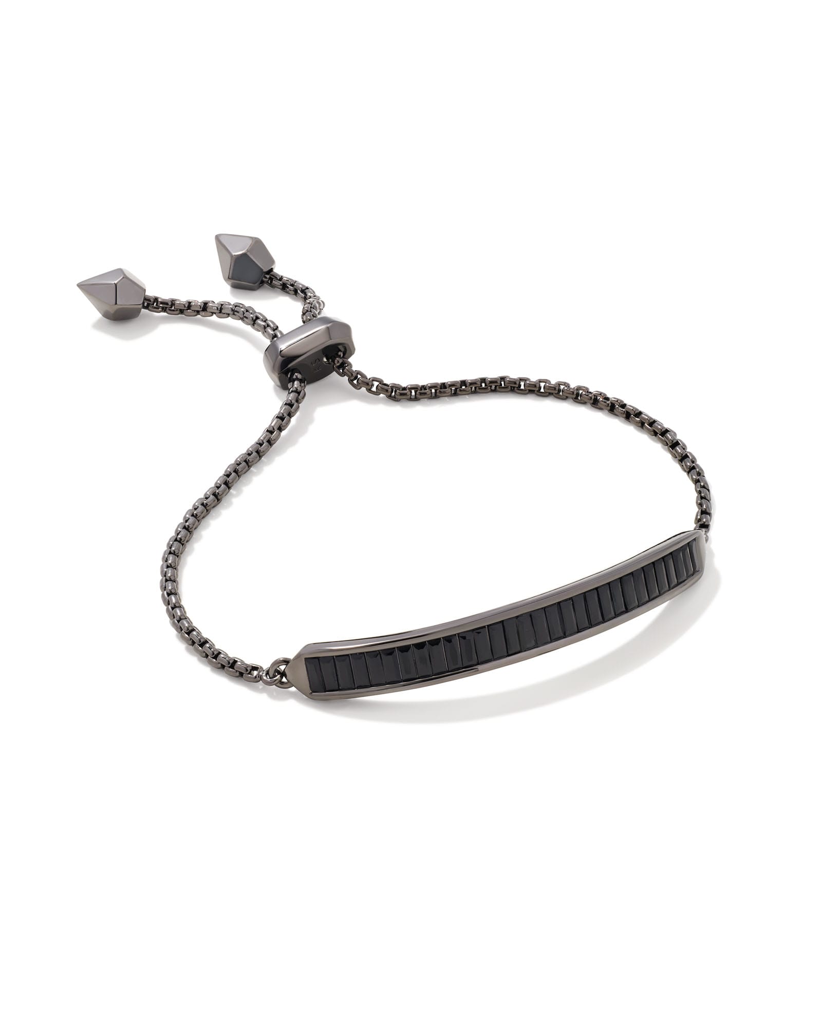 Jack Gunmetal Adjustable Chain Bracelet in Black Spinel