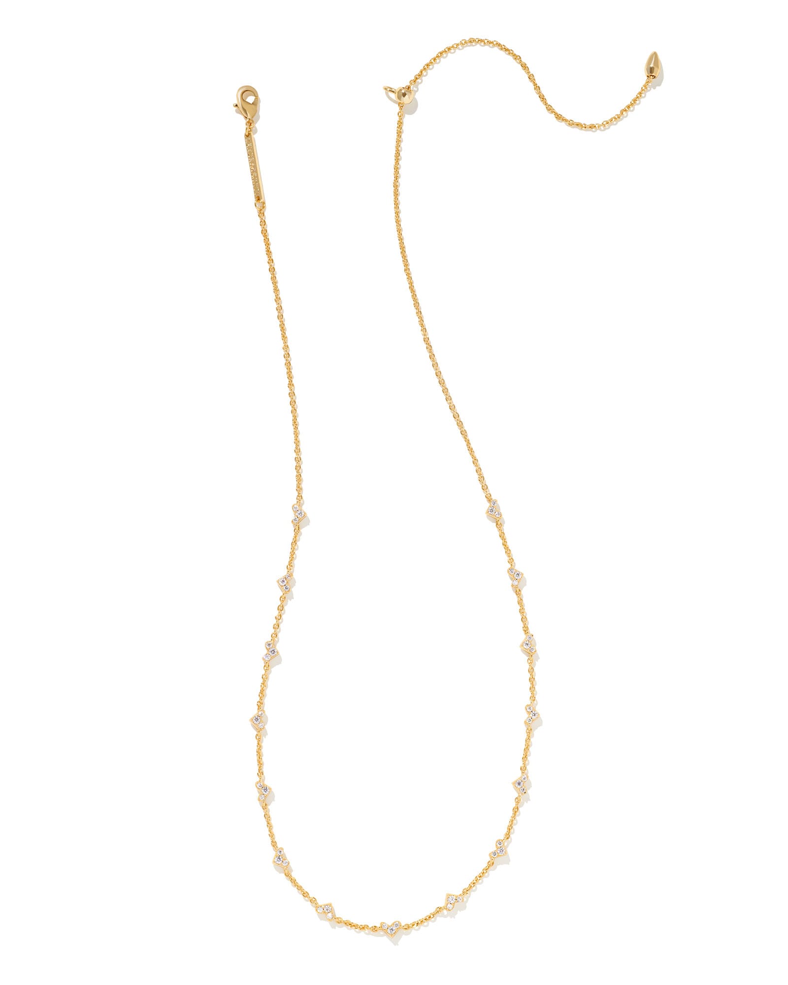 Haven Gold Crystal Heart Strand Necklace in Crystal