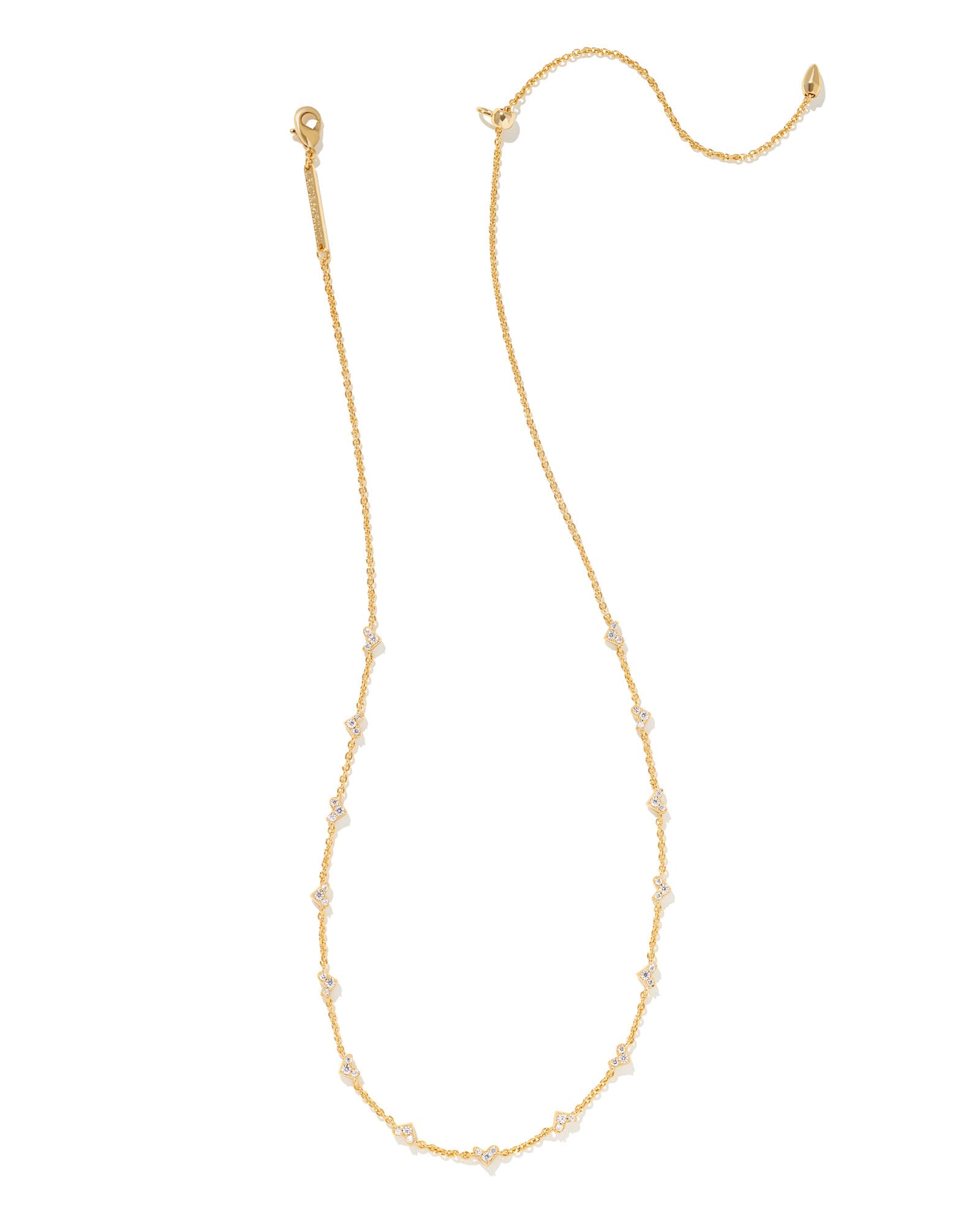 Haven Gold Crystal Heart Strand Necklace in White Crystal | Kendra Scott