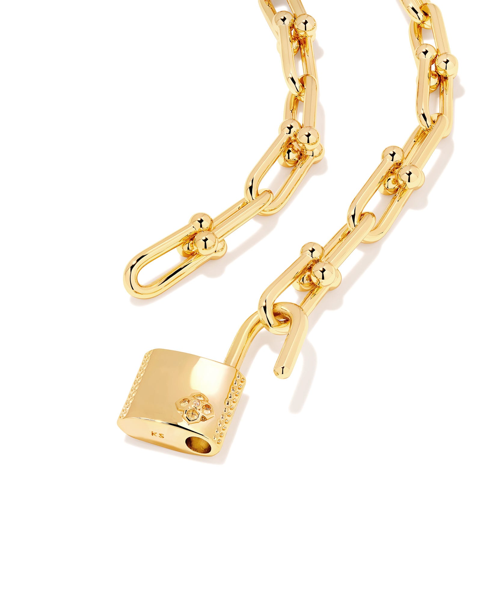 Louis Vuitton 18K Yellow Gold Padlock & Key Bracelet