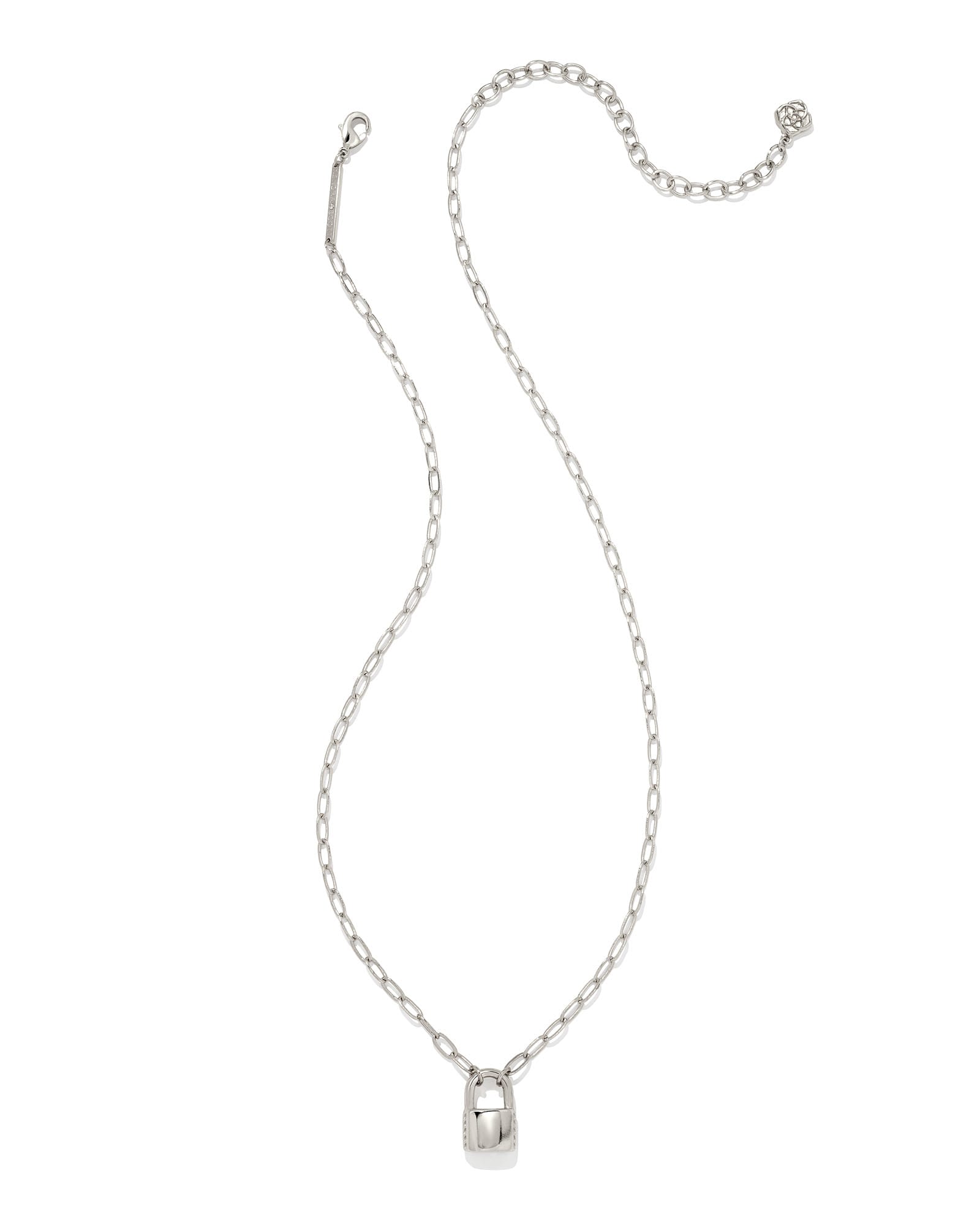J&CO Jewellery Love Lock Charm Necklace Silver