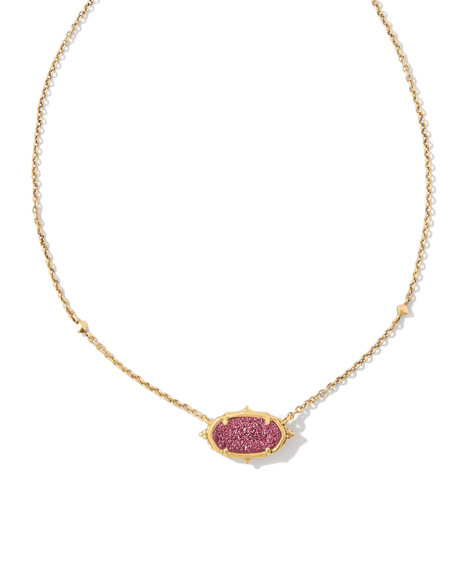 Ari Heart Rose Gold Pendant Necklace in Pink Drusy | Kendra Scott