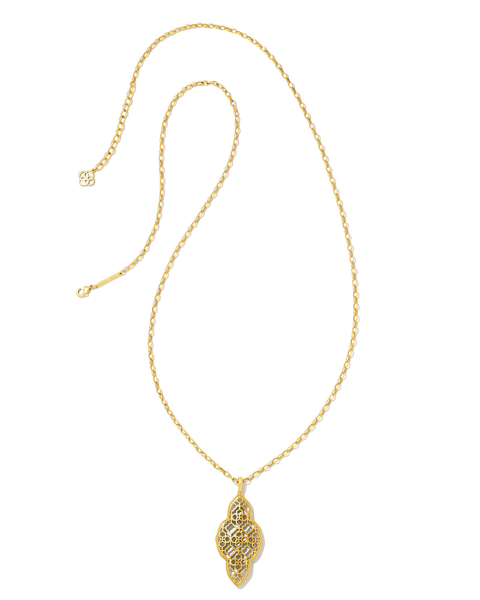 Abbie Long Pendant Necklace in Vintage Gold