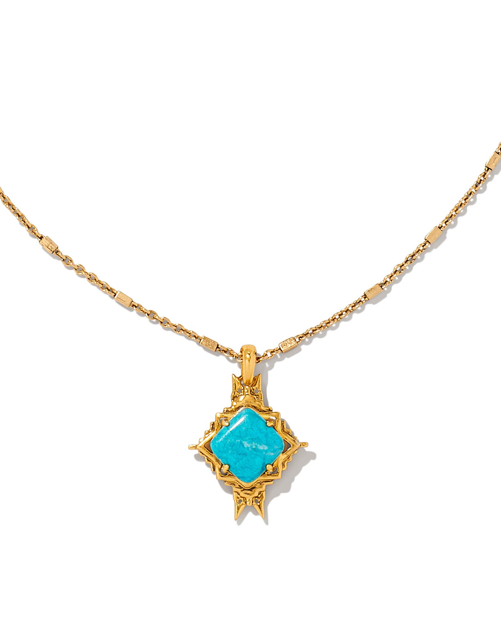 Havana Vintage Gold Statement Necklace in Variegated Turquoise