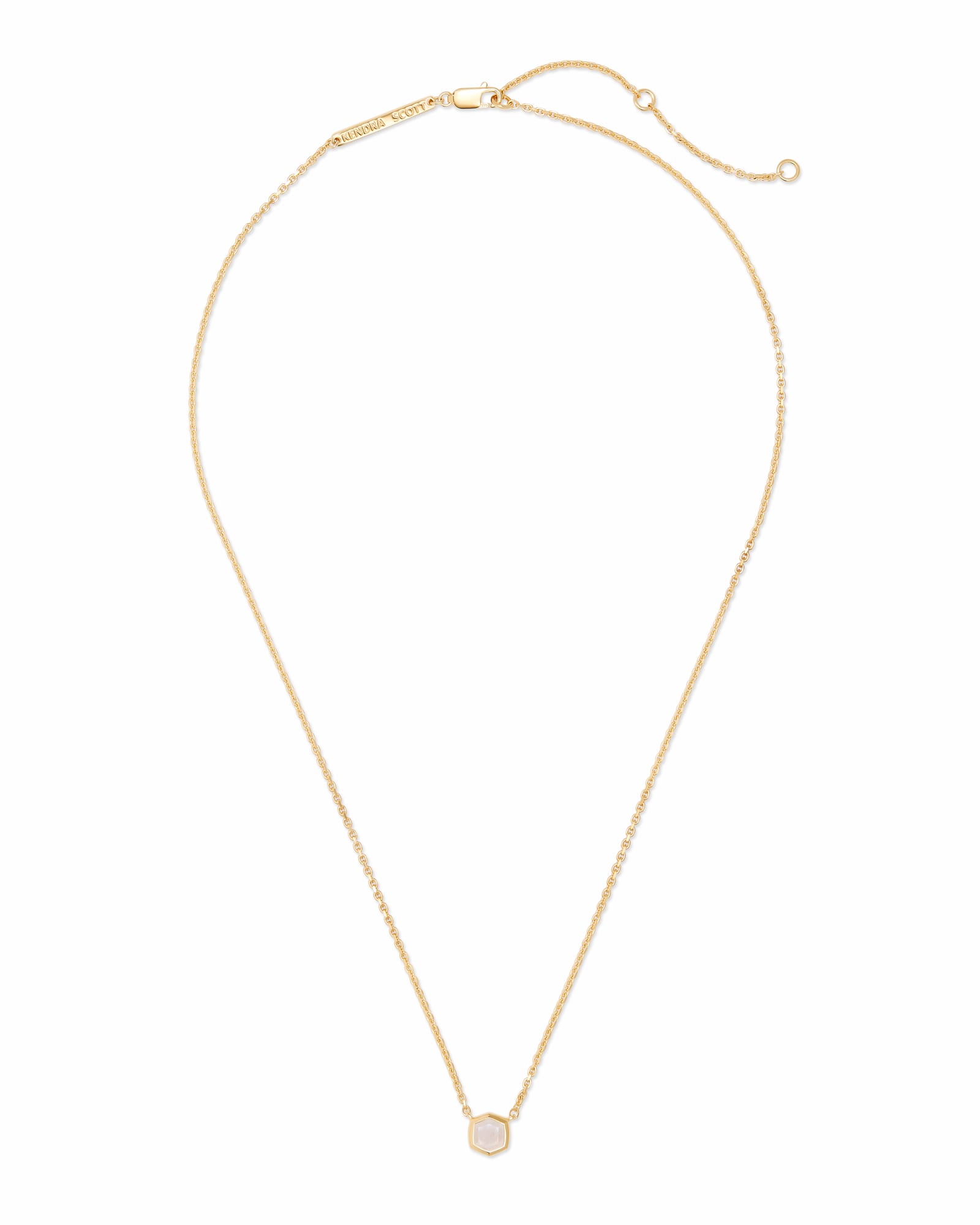 Davie 18k Gold Vermeil Pendant Necklace in Rainbow Moonstone