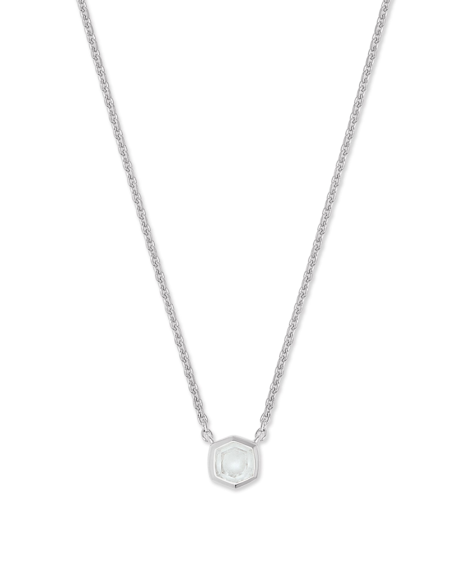 Davie Sterling Silver Pendant Necklace in Rock Crystal