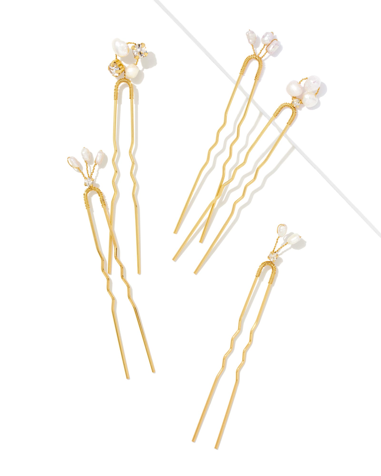 Pearl Hair Pin Set of 5 in Gold