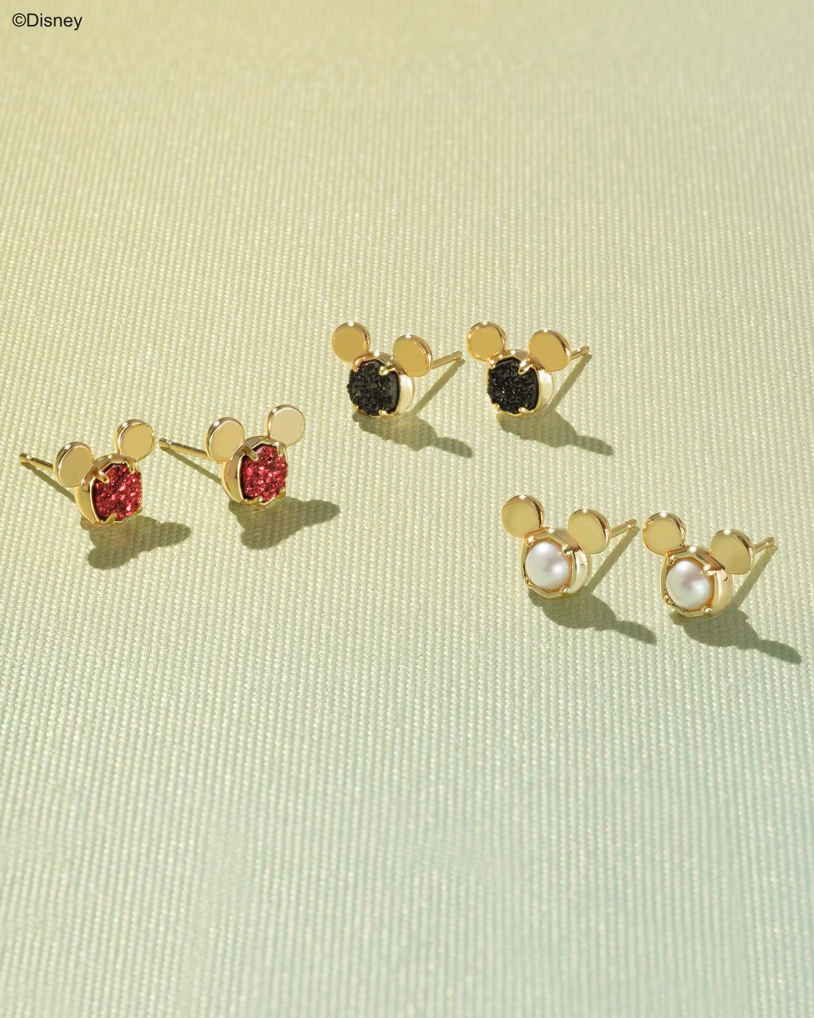 Disney | Kendra Scott Gold Mickey Mouse Stud Earrings in White Pearl