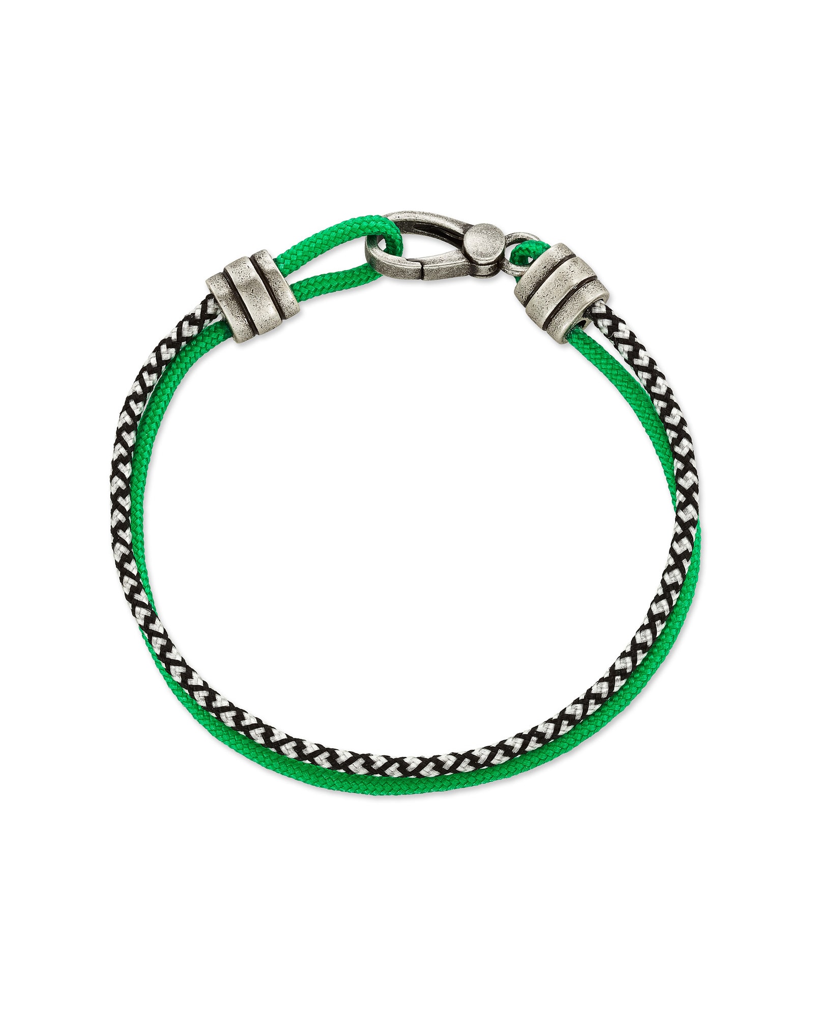 Kenneth Oxidized Sterling Silver Corded Bracelet Verde Mix