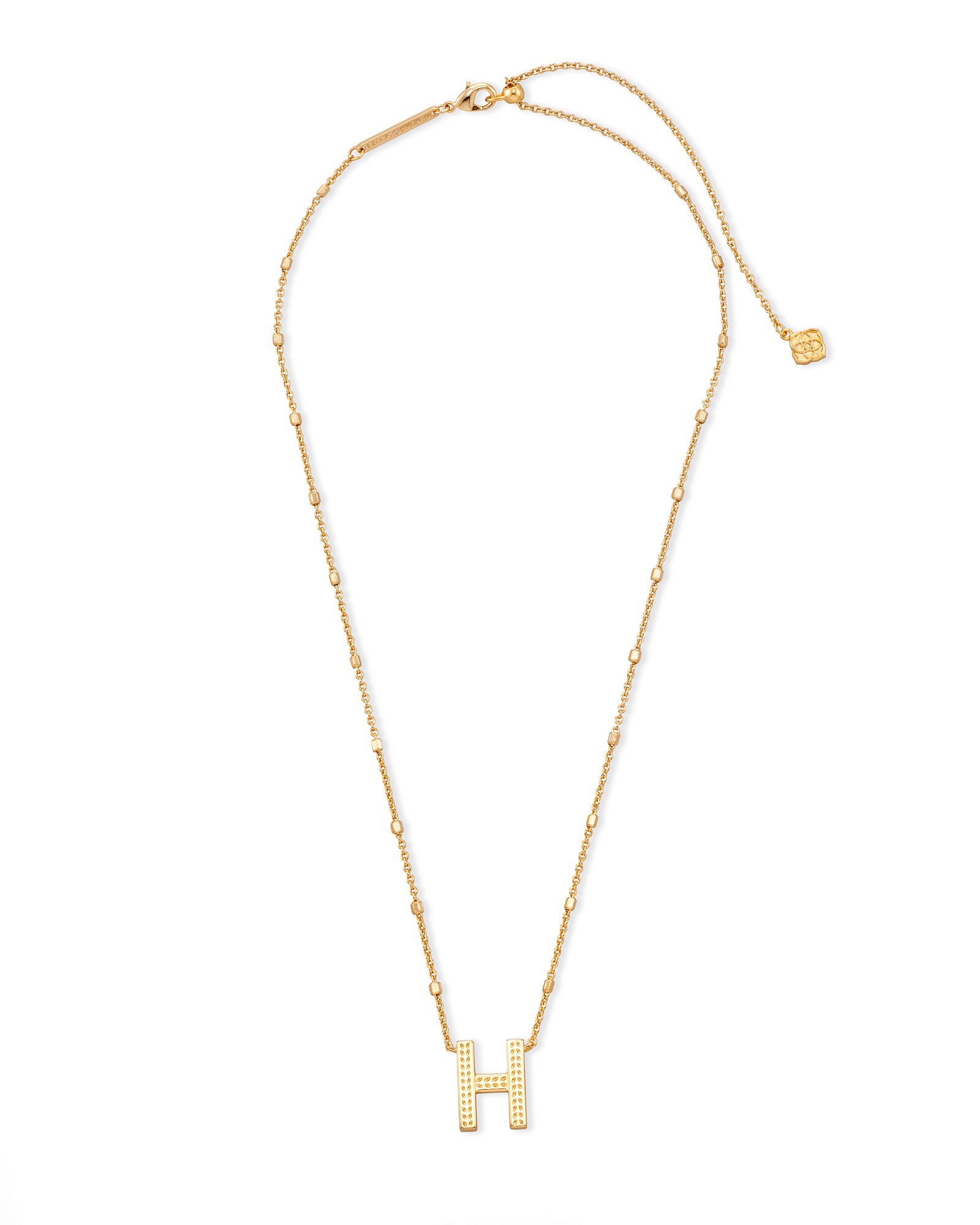 HYÈRES LOR Name Lock Lower Case Necklace M in Metallic