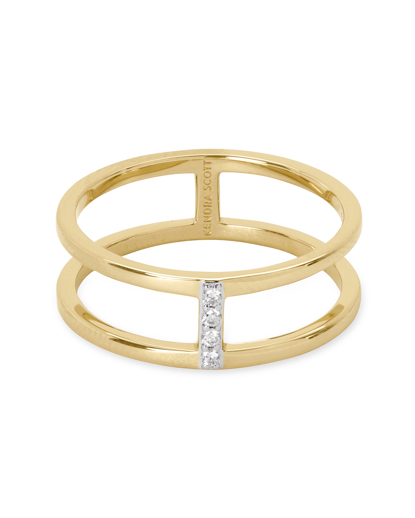 Waylon 14K Rose Gold Band Ring White Diamond