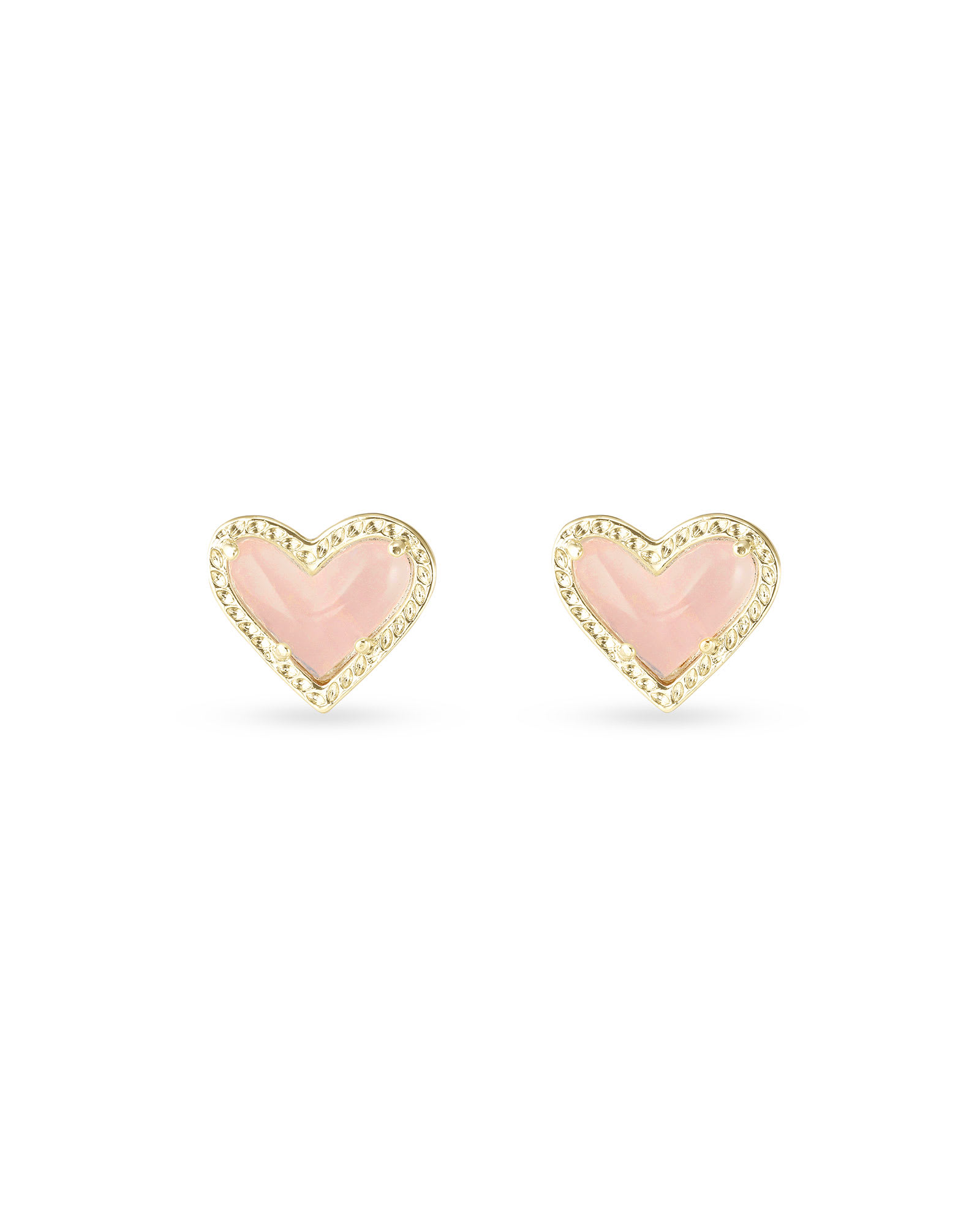 Kendra Scott Ari ハート ローズゴールド スタッドイヤリング ピンク