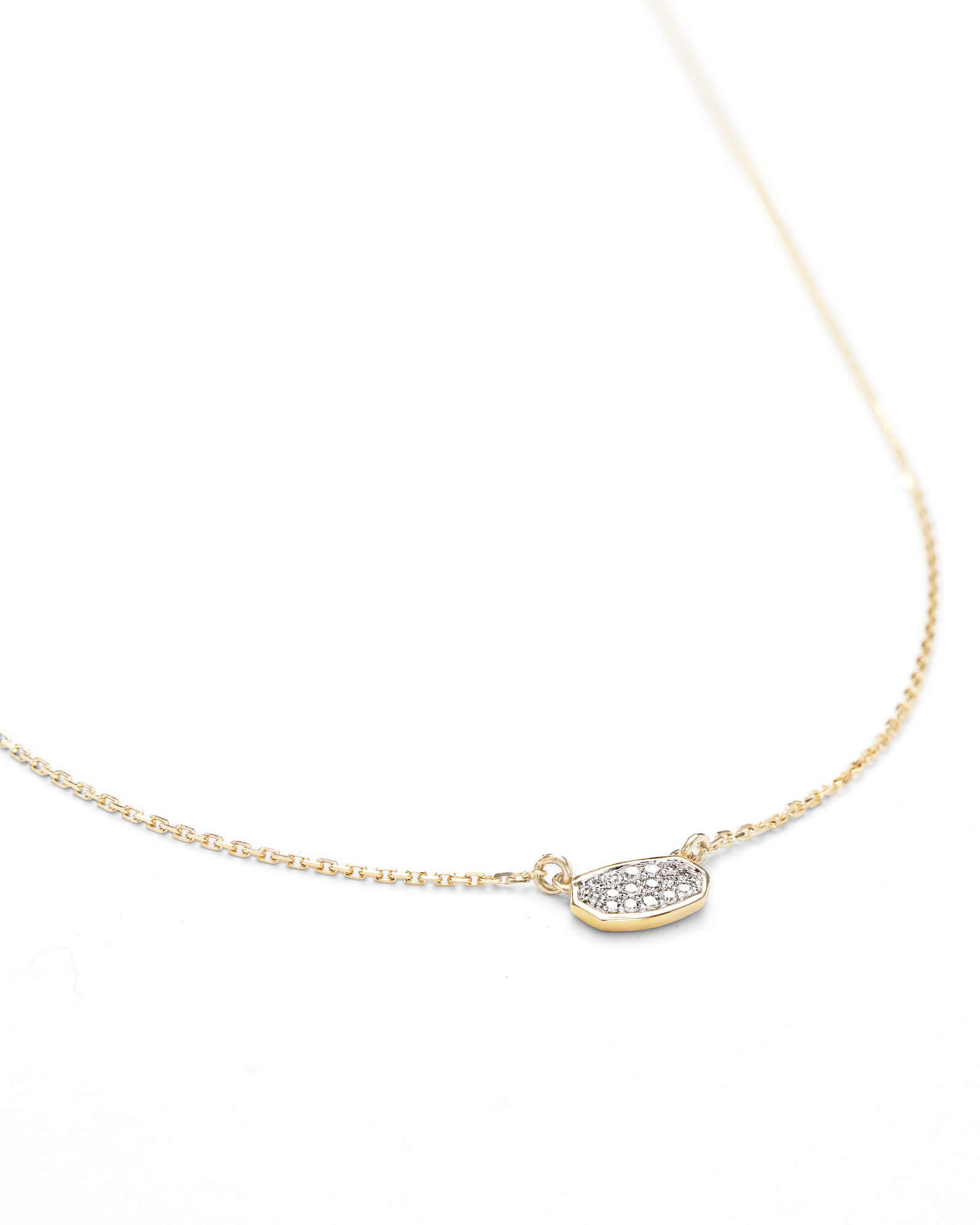 Marisa Pendant Necklace in White Diamond and 14k Yellow Gold