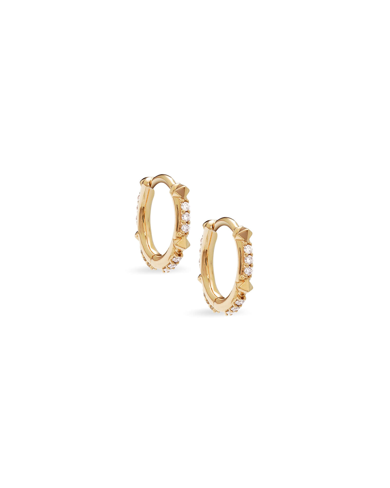 Jett 14k Gold Huggie Earrings in White Diamond