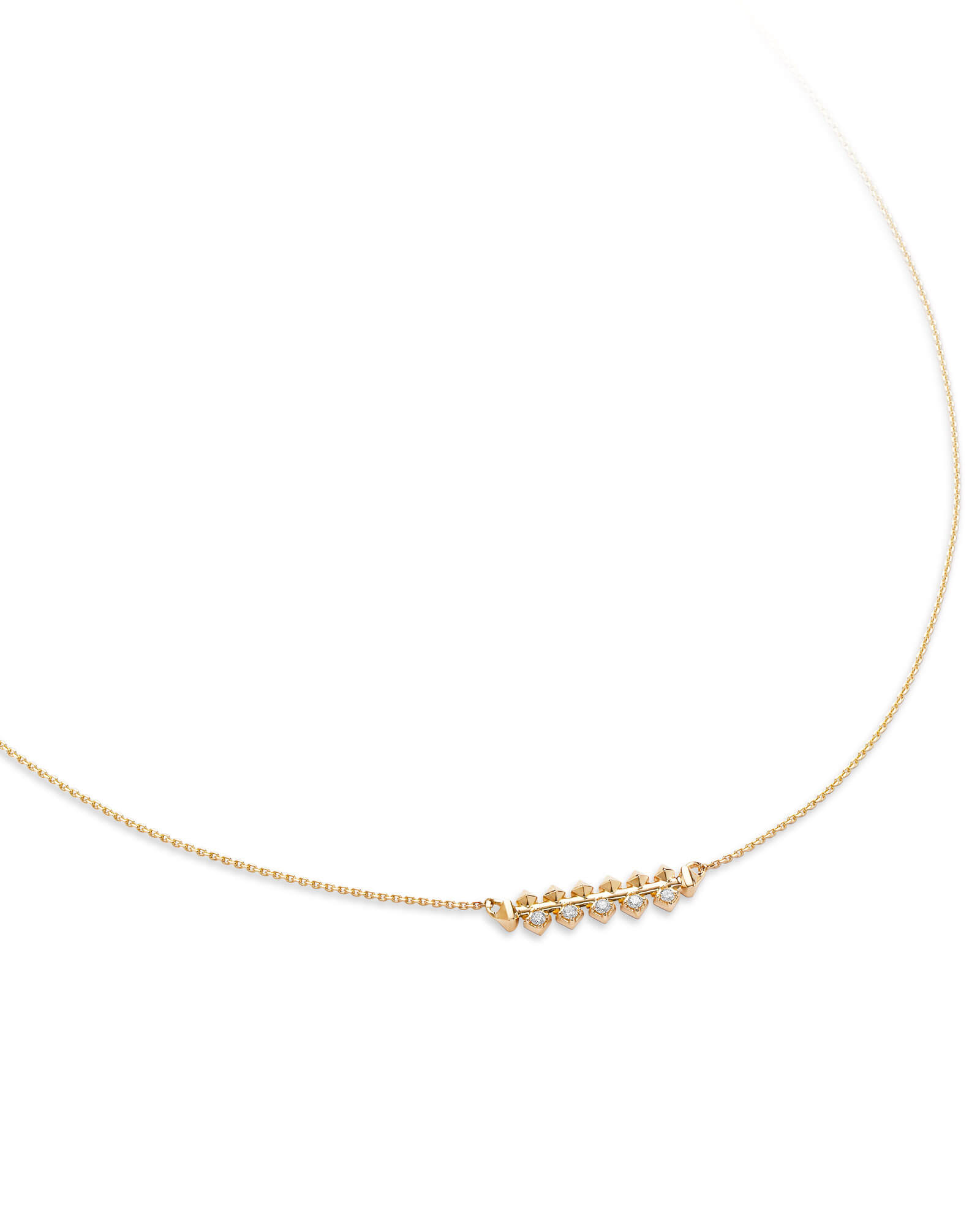 Silas 14k Yellow Gold Necklace in White Diamond