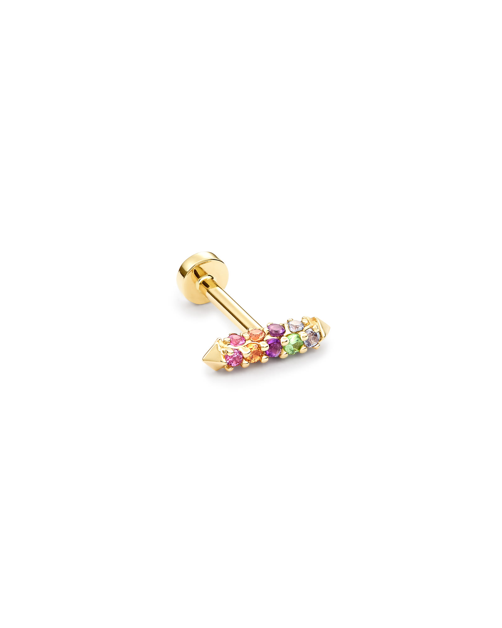 Remi 14k Yellow Gold Mini Single Stud Earring in Multicolor