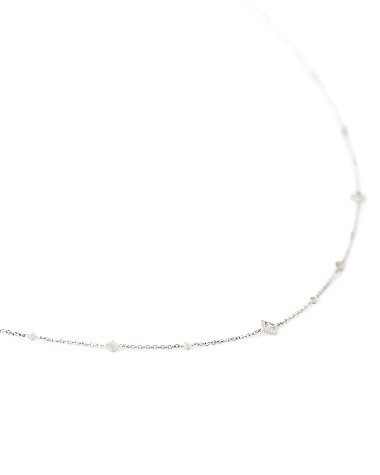 Michelle 14k Yellow Gold Strand Necklace in White Diamond