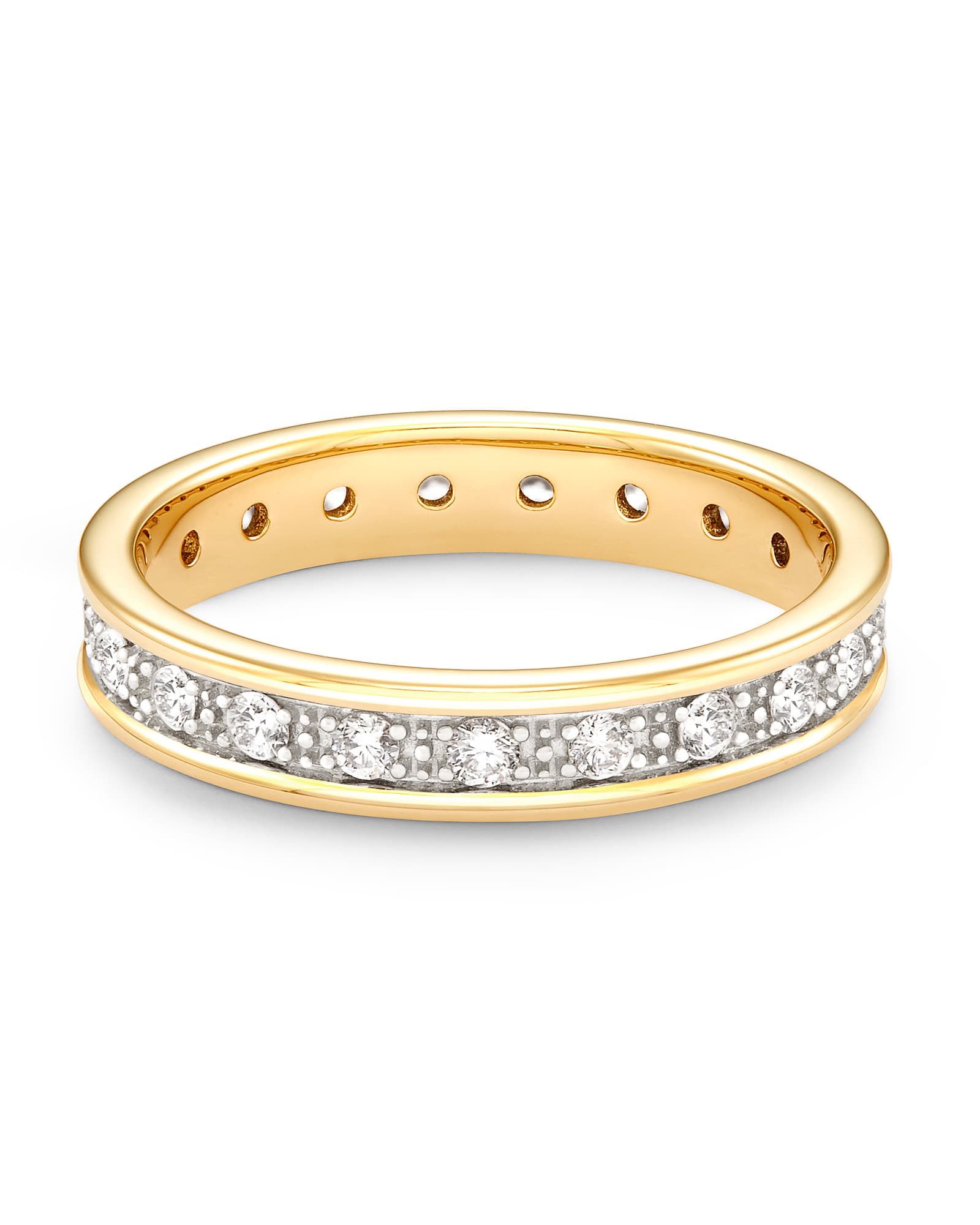 Drew 14k Yellow Gold Band Ring White Diamond