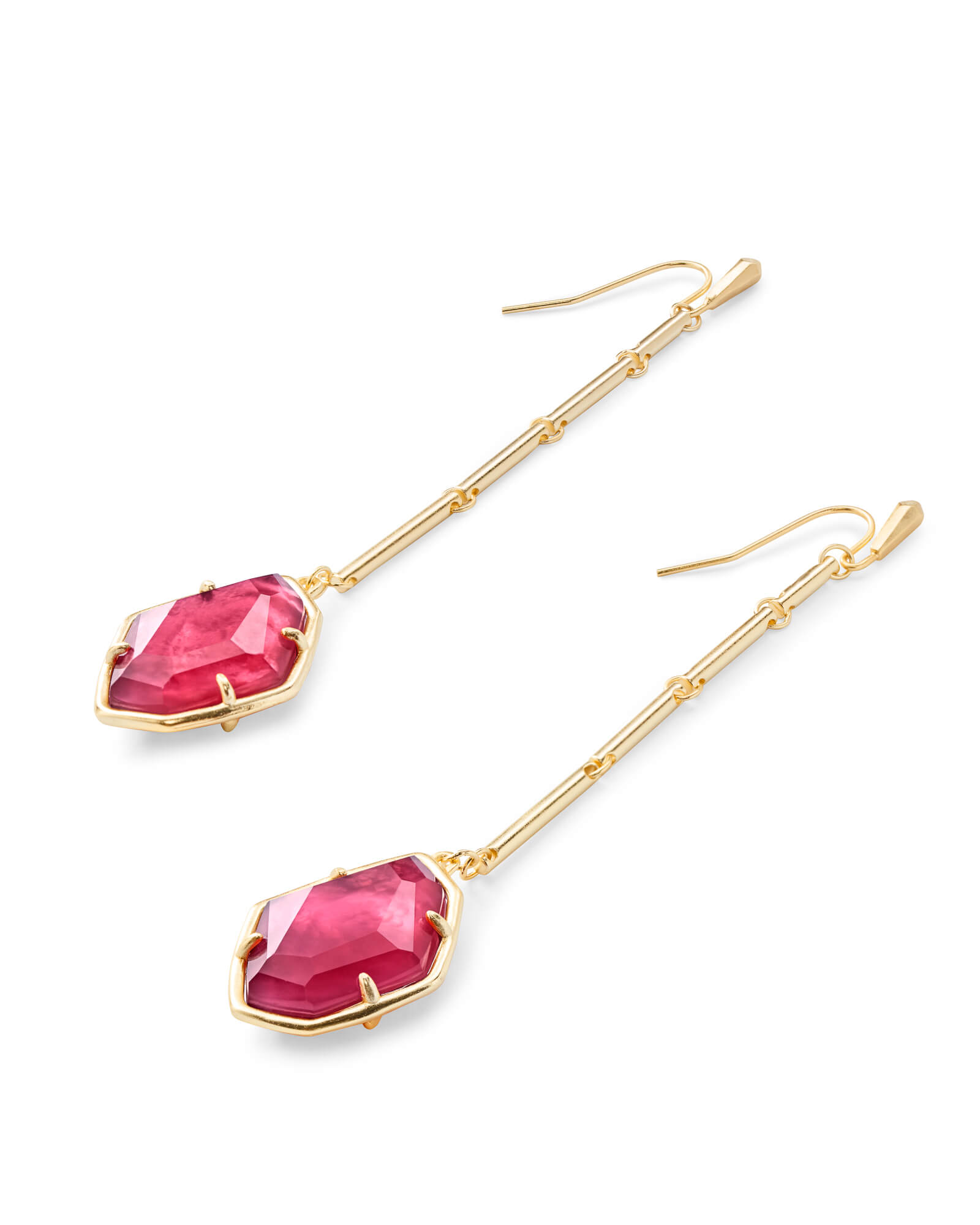 Kendra Scott Dax Drop Earrings in Berry Illusion and Gold Plated-