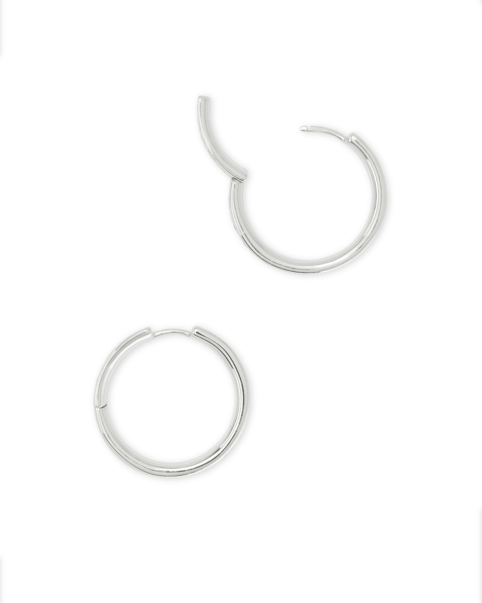 Jack Silver Hoop Earrings in Charcoal Gray Crystal