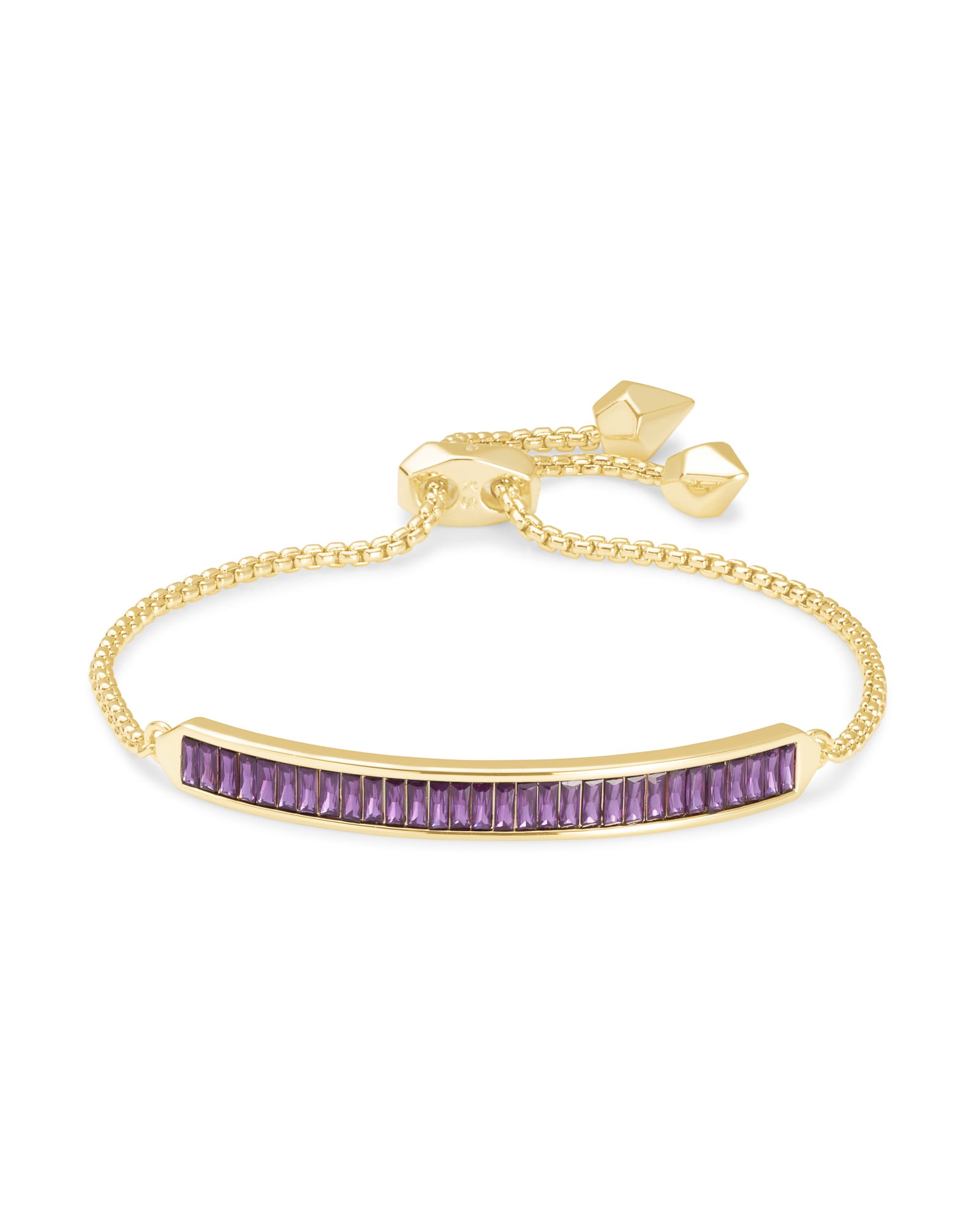 Jack Adjustable Gold Chain Bracelet in Purple Crystal image number 0.0