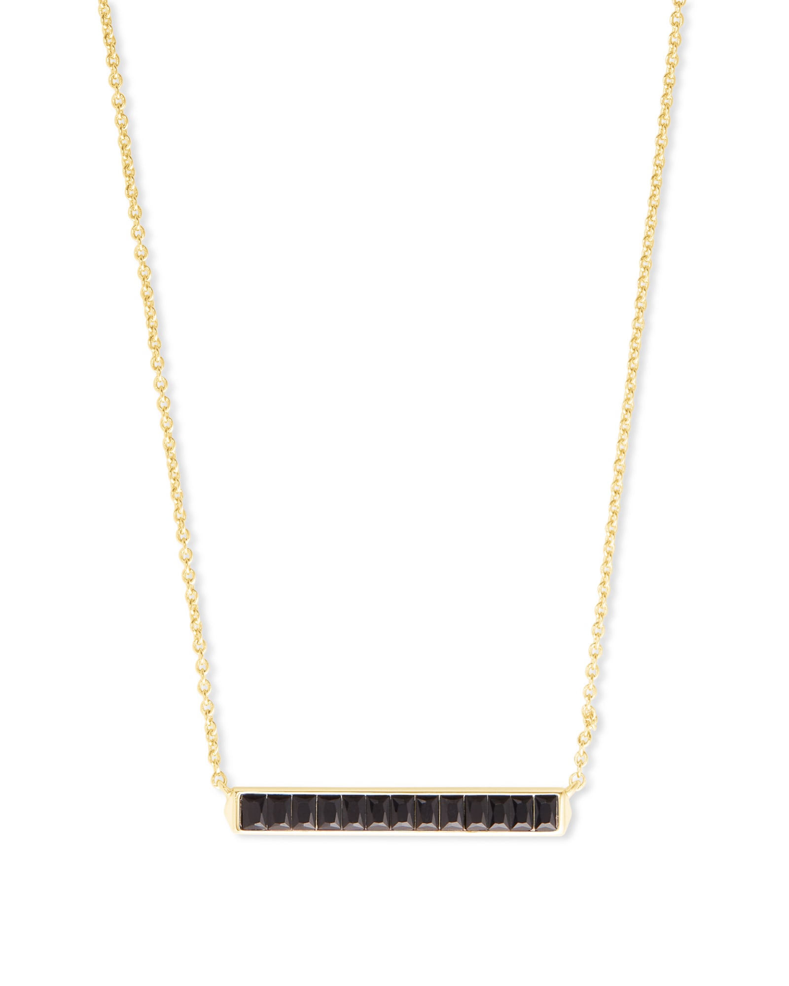 Jack Gold Short Pendant Necklace in Black Spinel