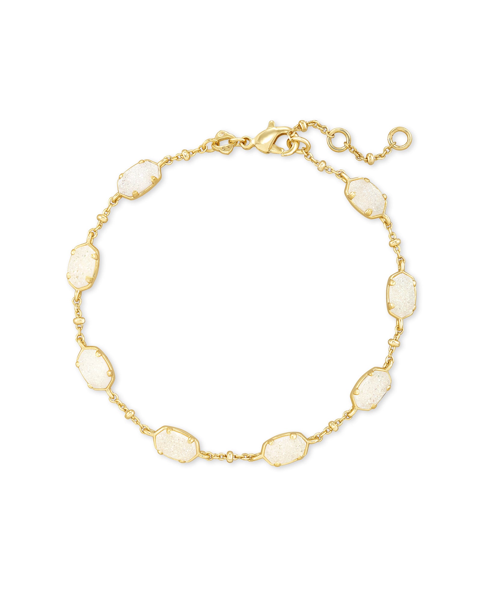 Emilie Gold Chain Bracelet in Iridescent Drusy