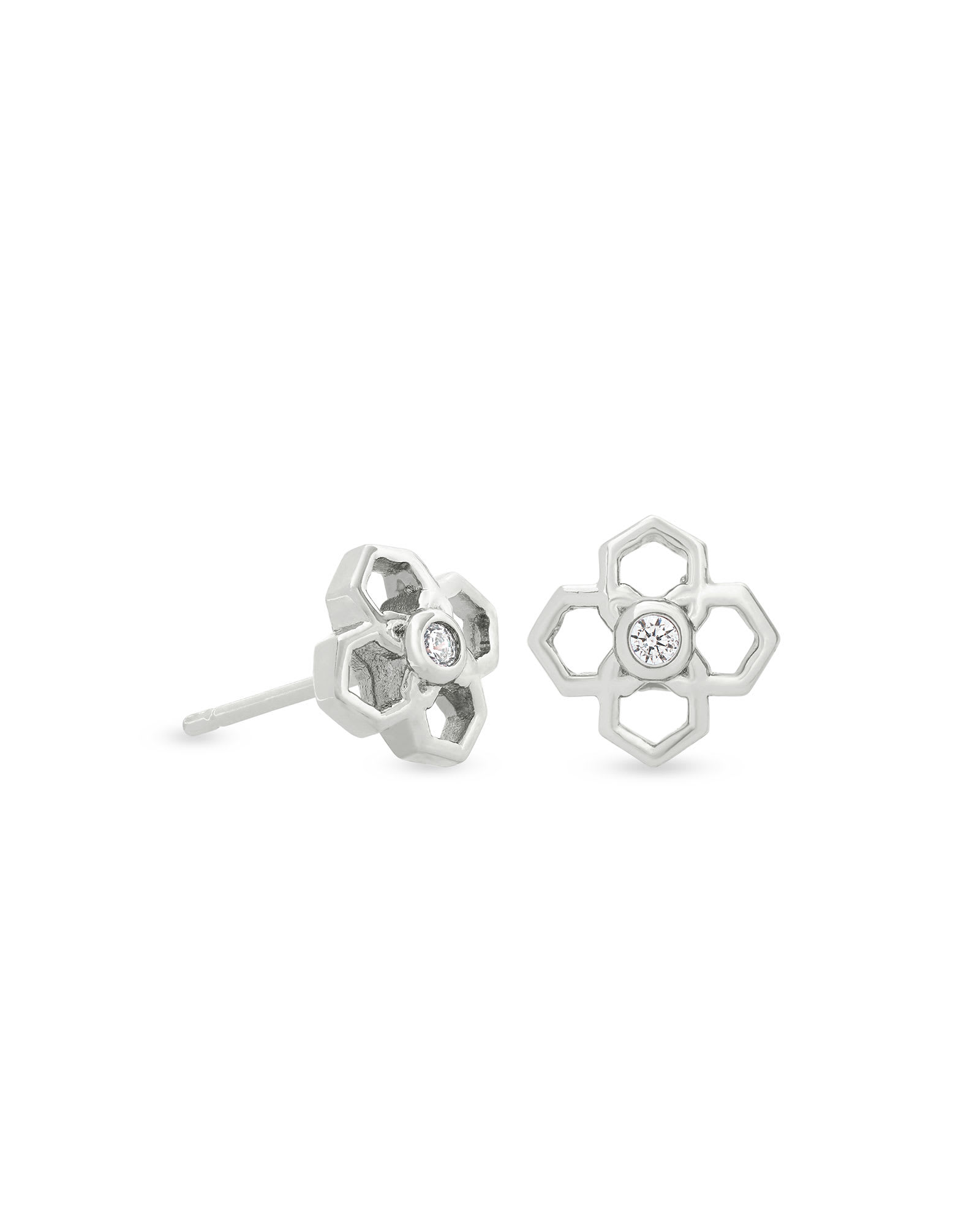 Rue Stud Earrings In Silver