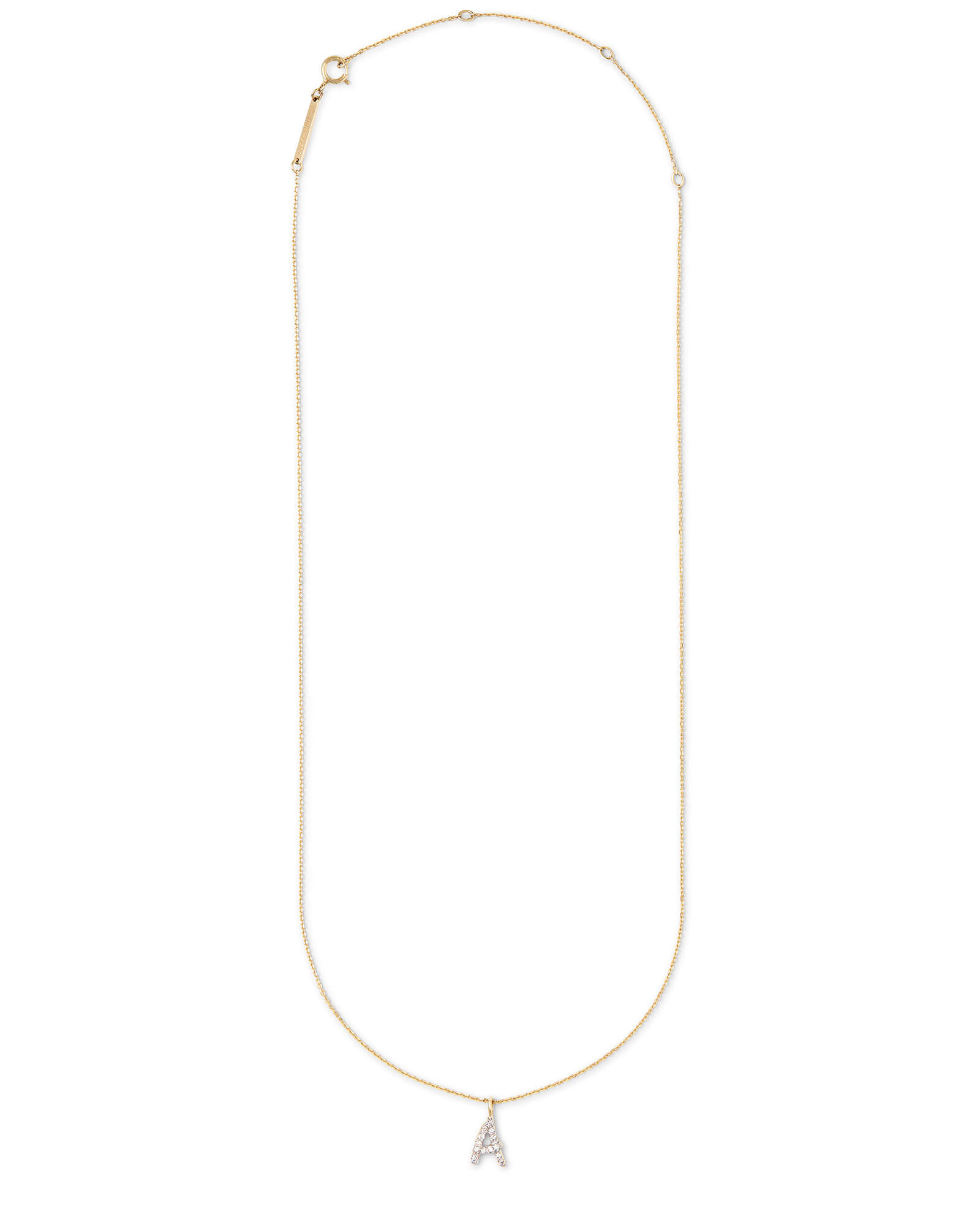 Diamond Letter A Pendant Necklace in 14k Yellow Gold | Kendra Scott