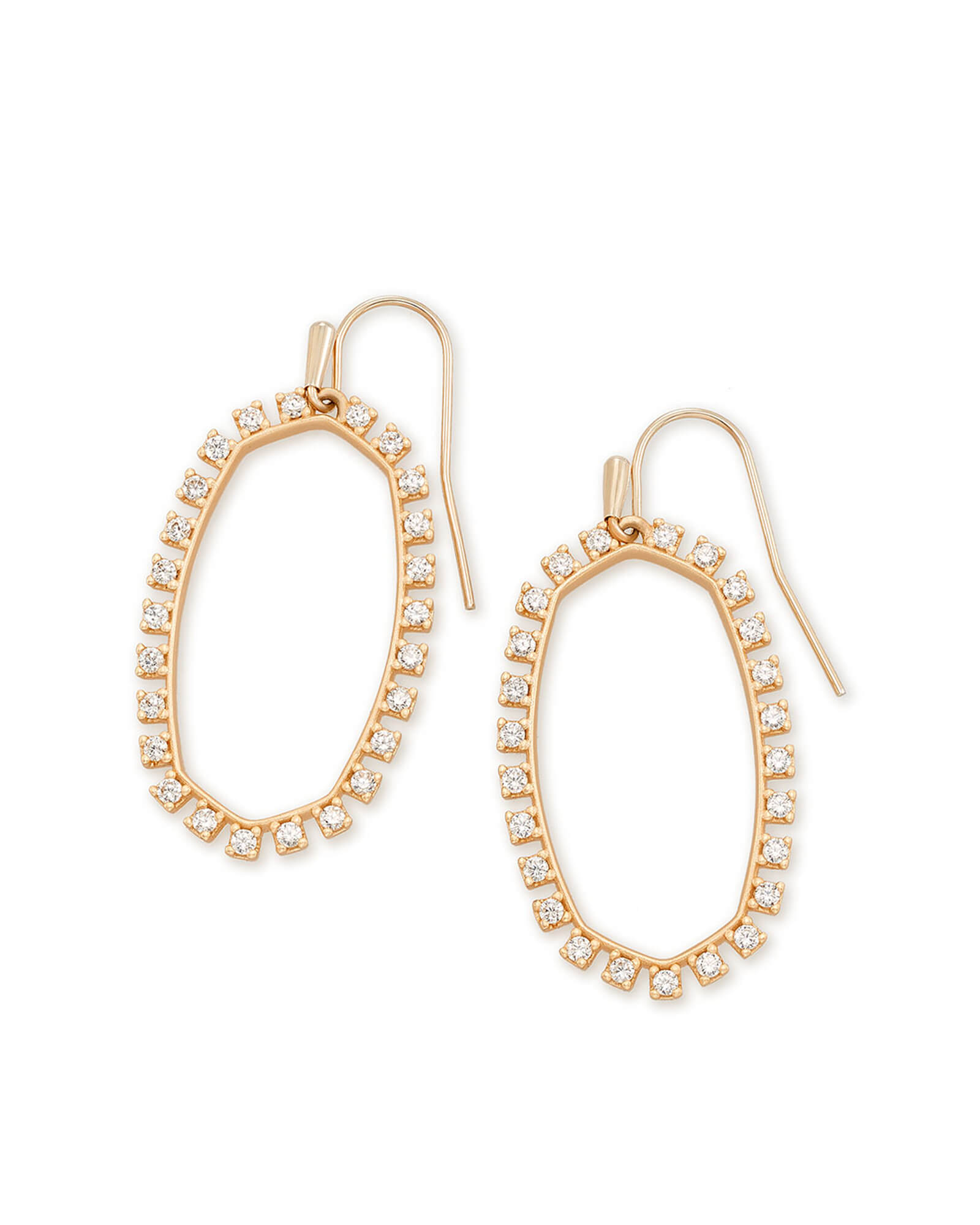 Elle Open Frame Crystal Drop Earrings in Gold | Kendra Scott