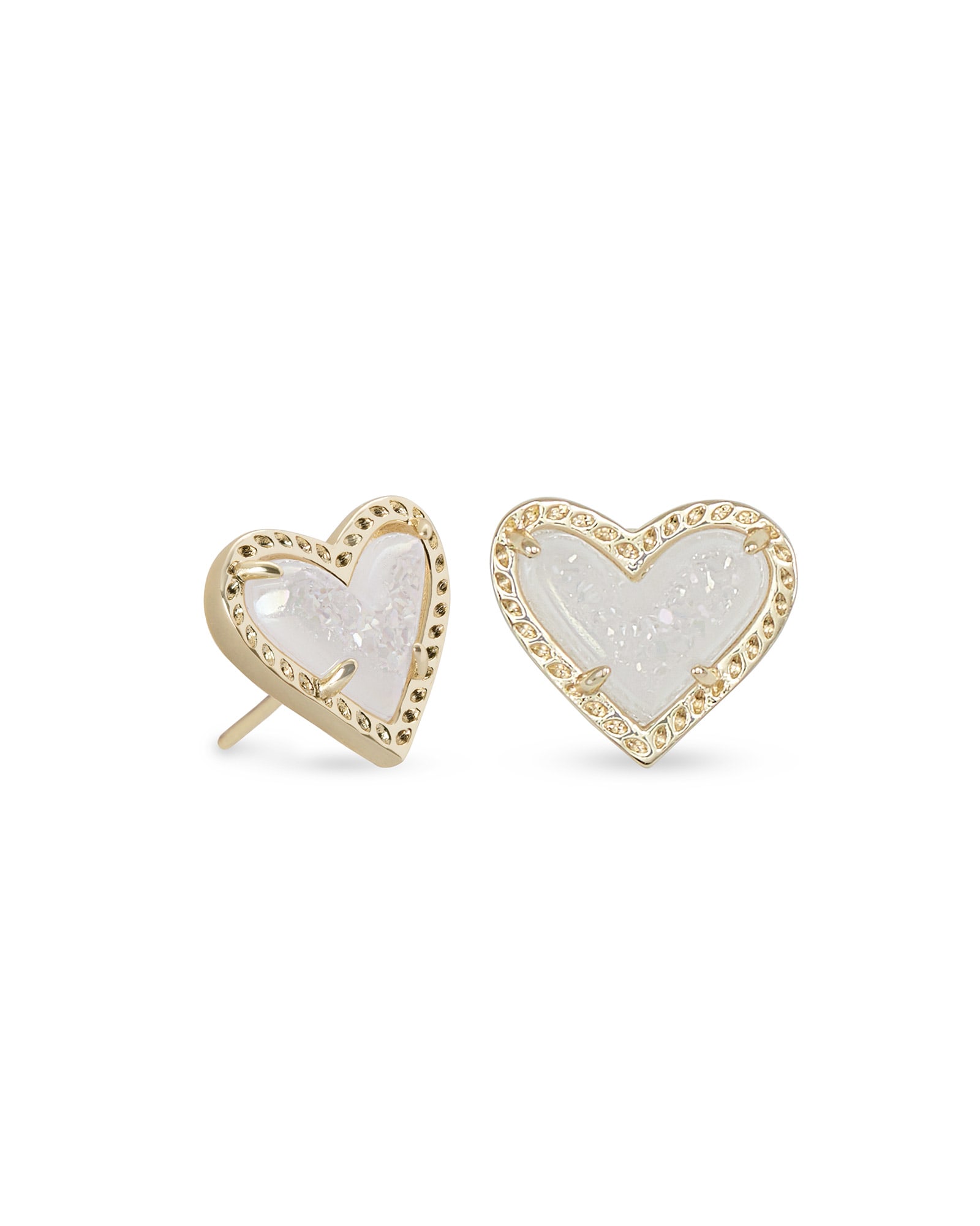 Classic C Letter Stud Earrings With Gold Heart Designer Fashion