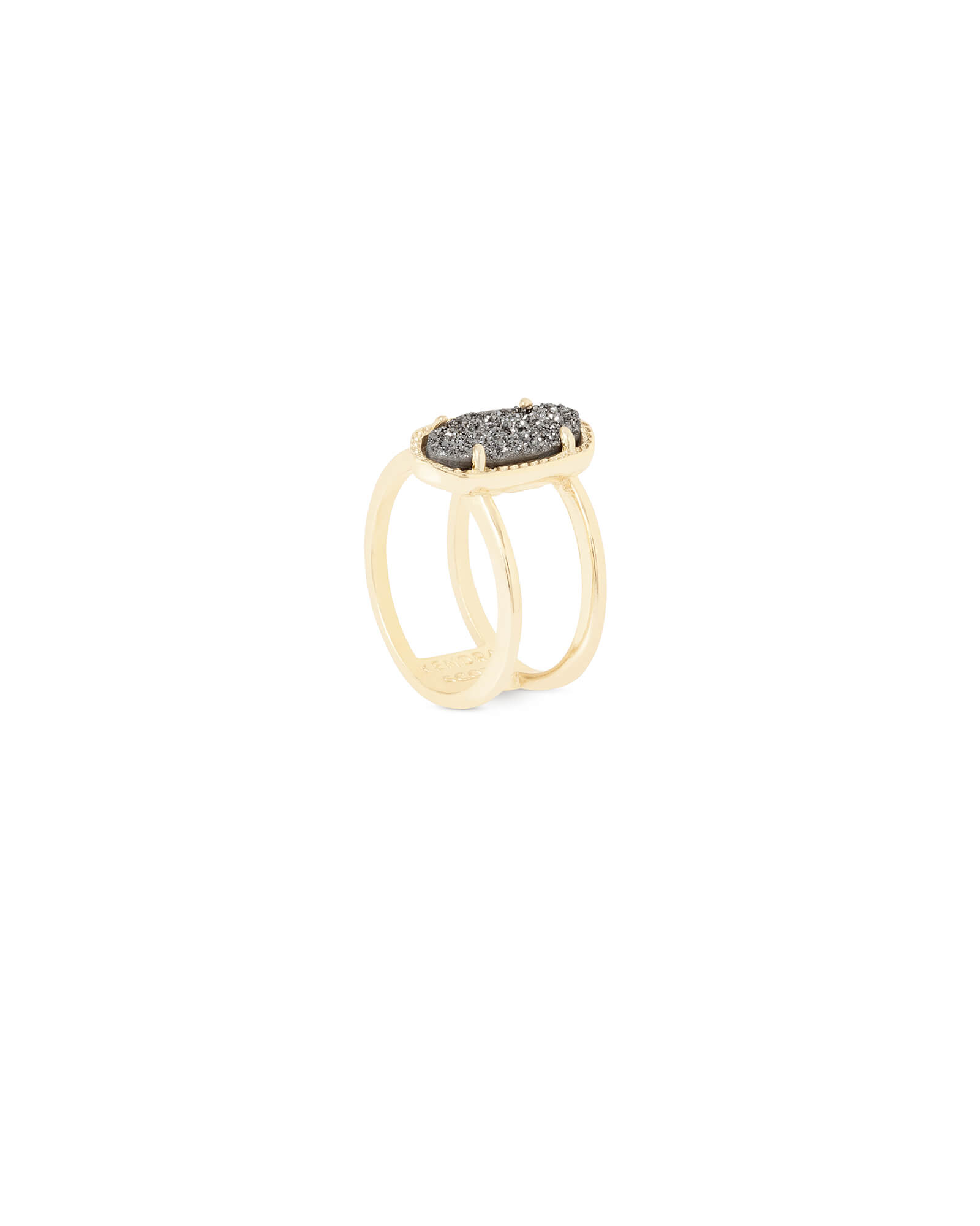 Elyse Gold Ring Iridescent Drusy