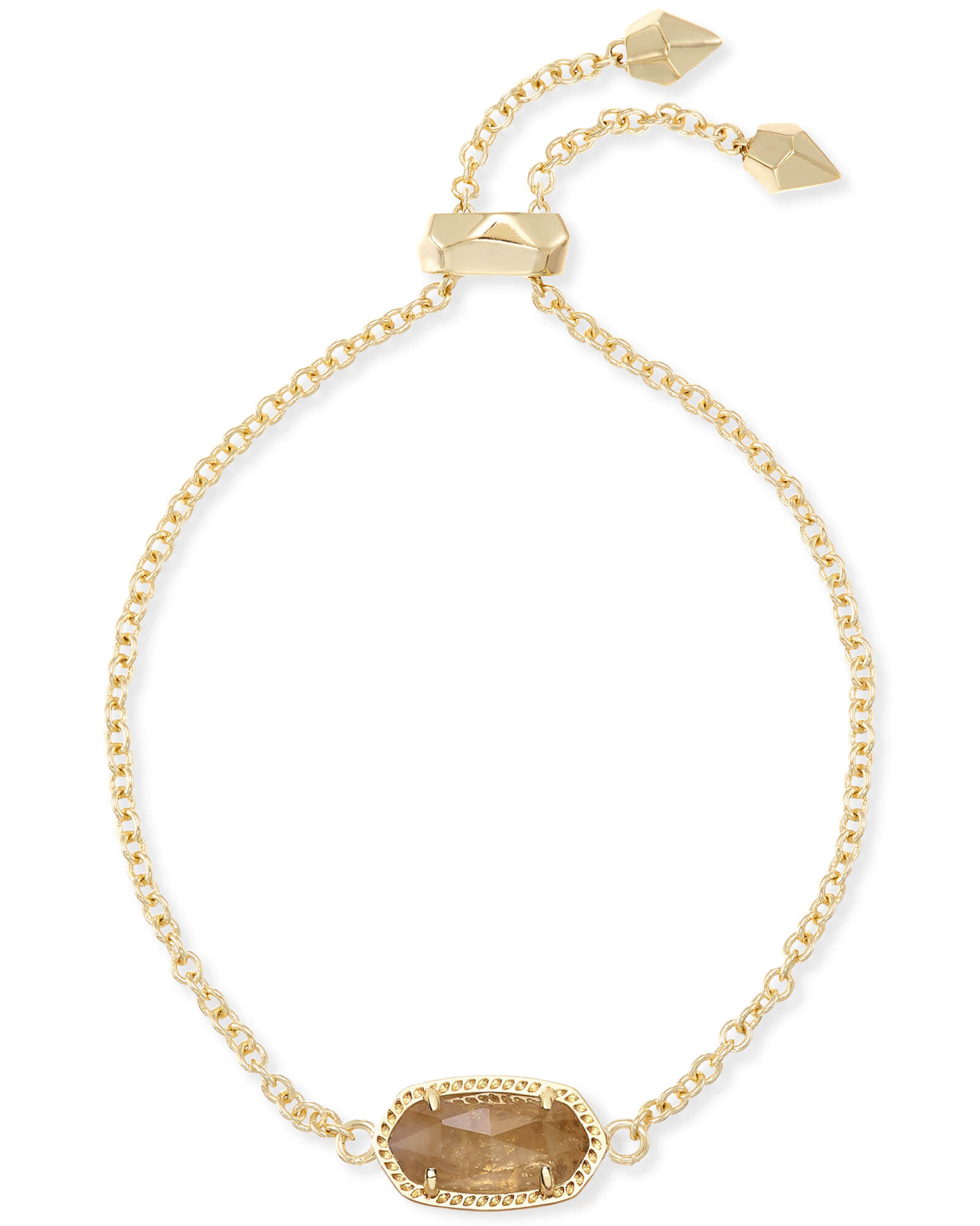 Elaina Gold Adjustable Chain Bracelet in Citrine