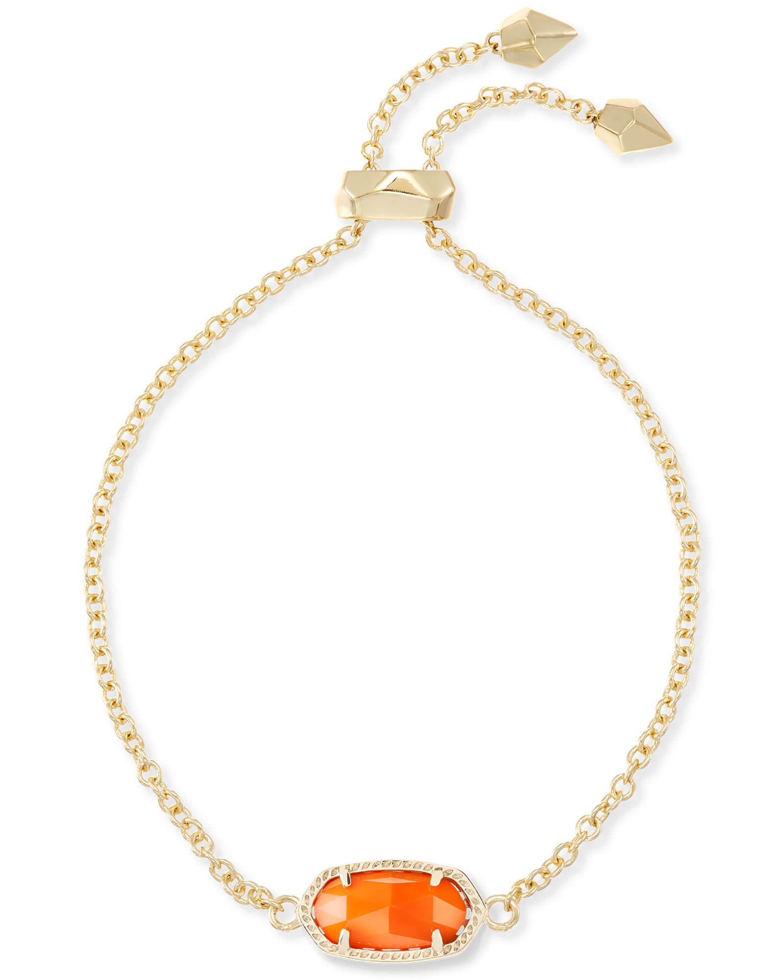 Elaina Gold Adjustable Chain Bracelet in Orange