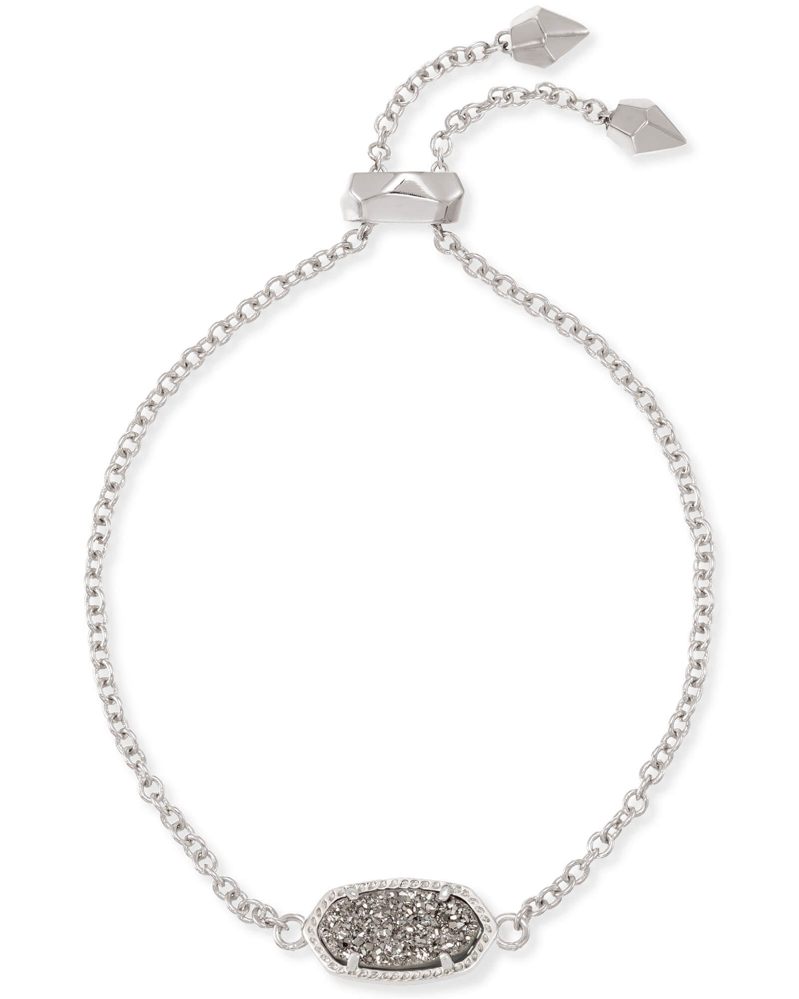 Elaina Silver Adjustable Chain Bracelet in Iridescent Drusy