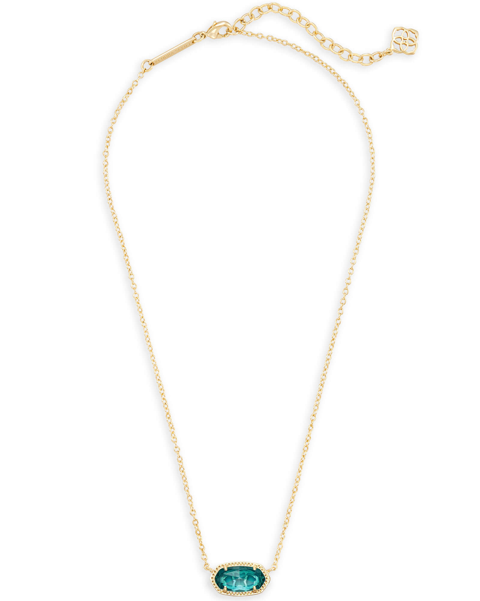 Elisa Gold Pendant Necklace in London Blue Glass | Kendra Scott