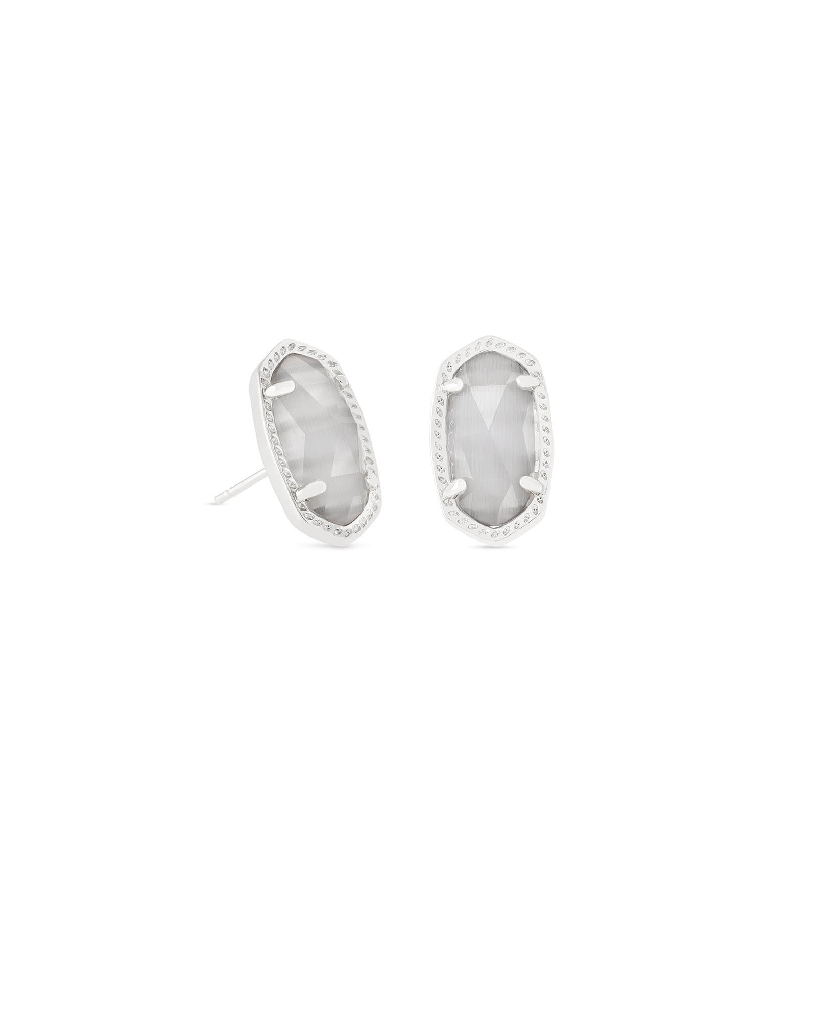 Ellie Silver Stud Earrings in Slate Kendra Scott