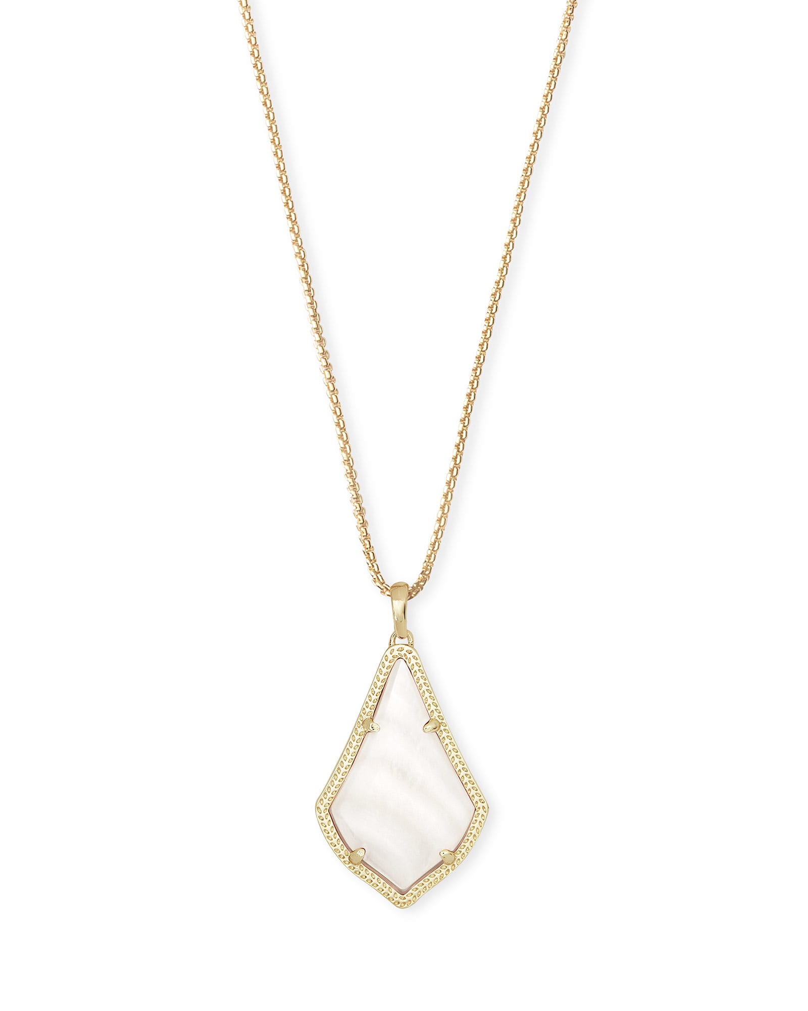 Alex Gold Pendant Necklace in Black Opaque Glass