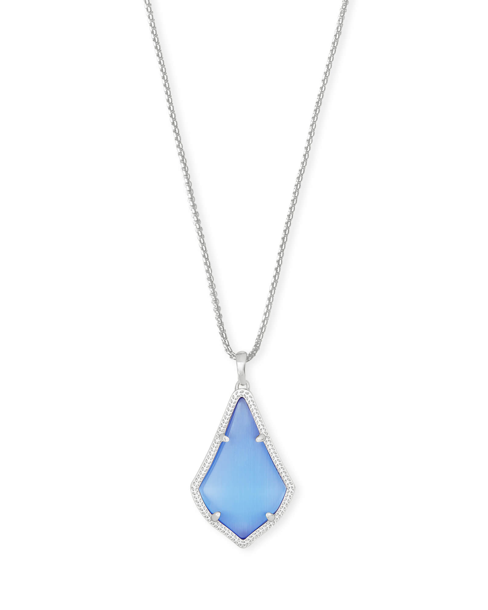 Alex Silver Pendant Necklace in Periwinkle Cat's Eye