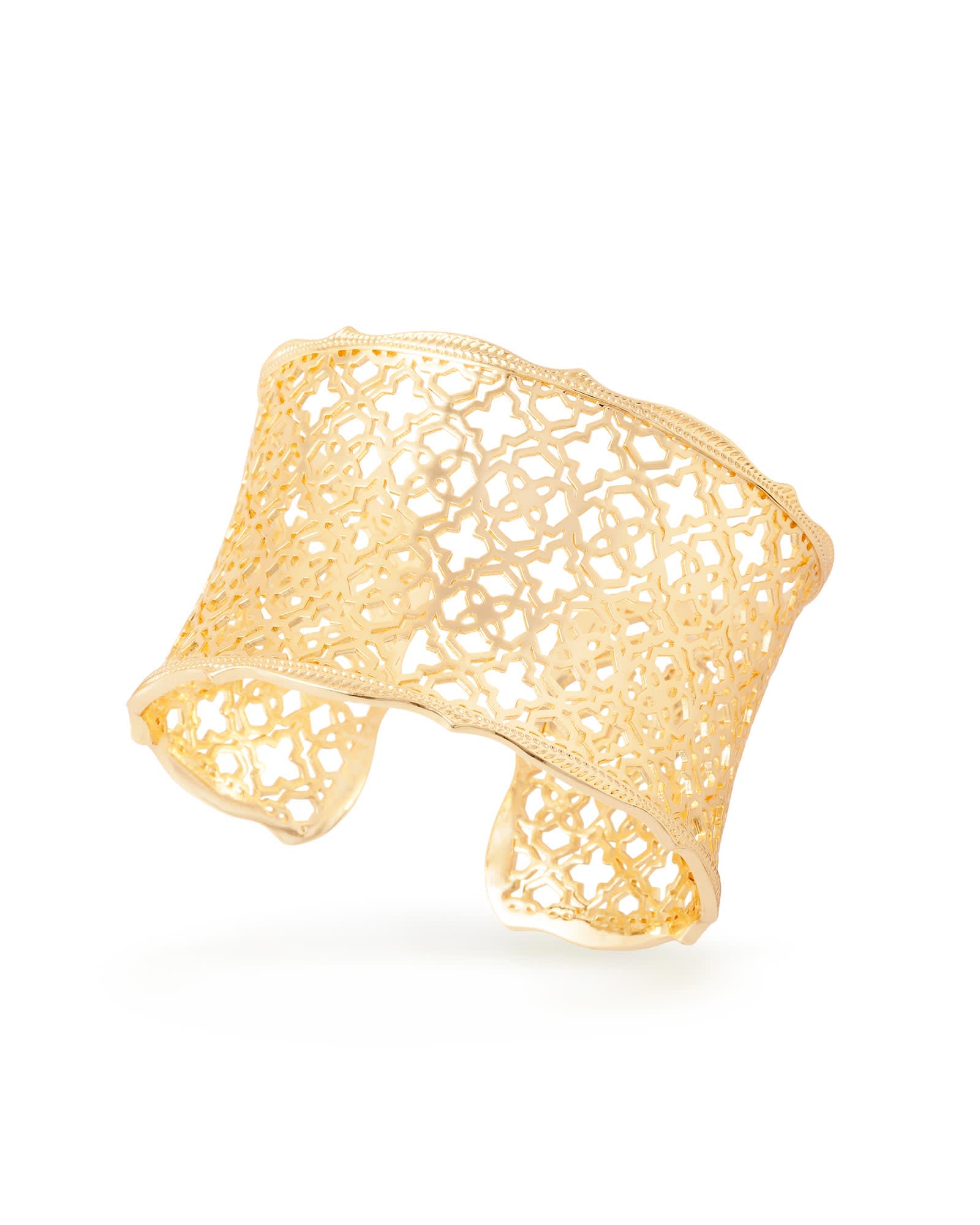 Candice Gold Cuff Bracelet in Silver Filigree