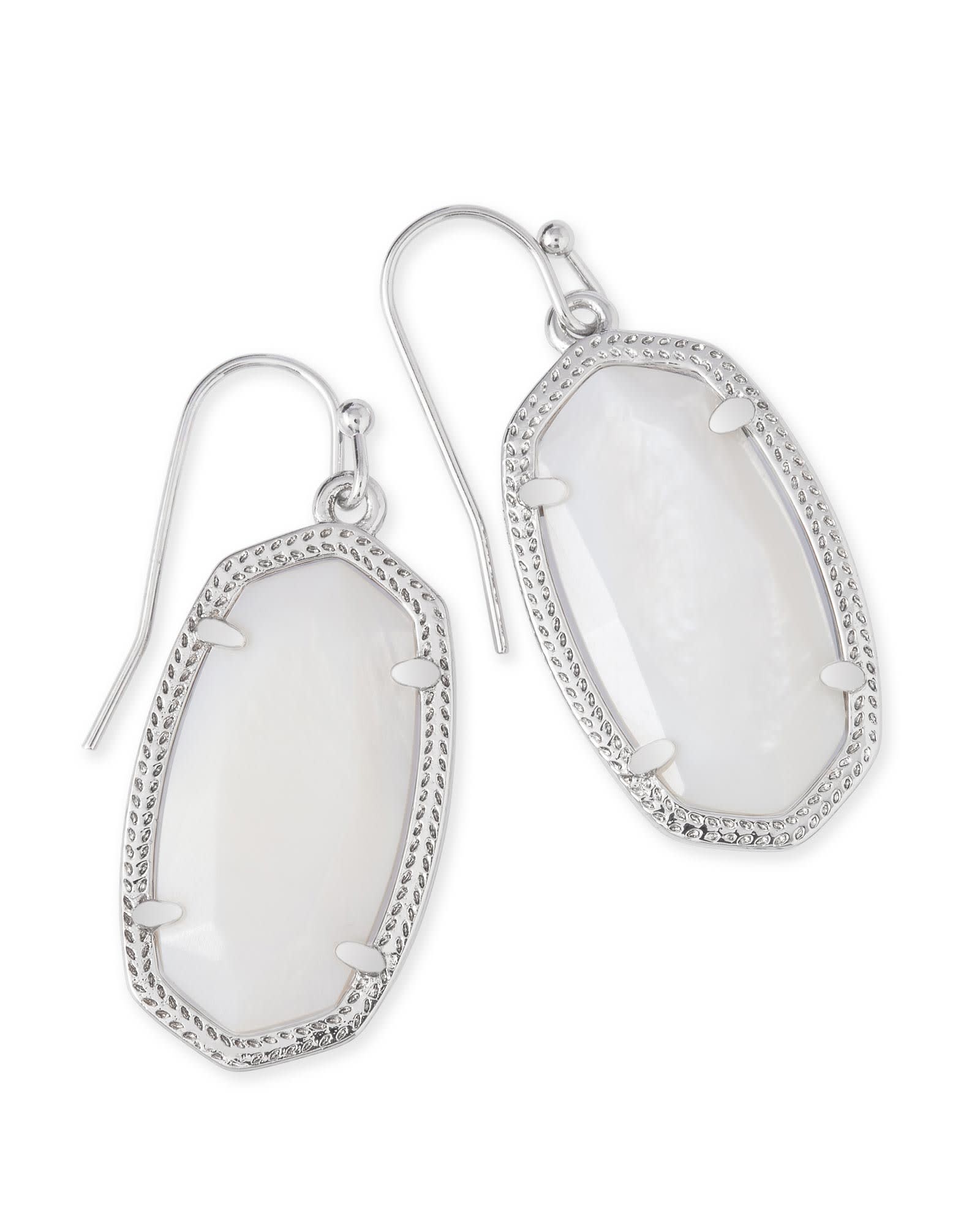 Dani Silver Earrings in White Pearl