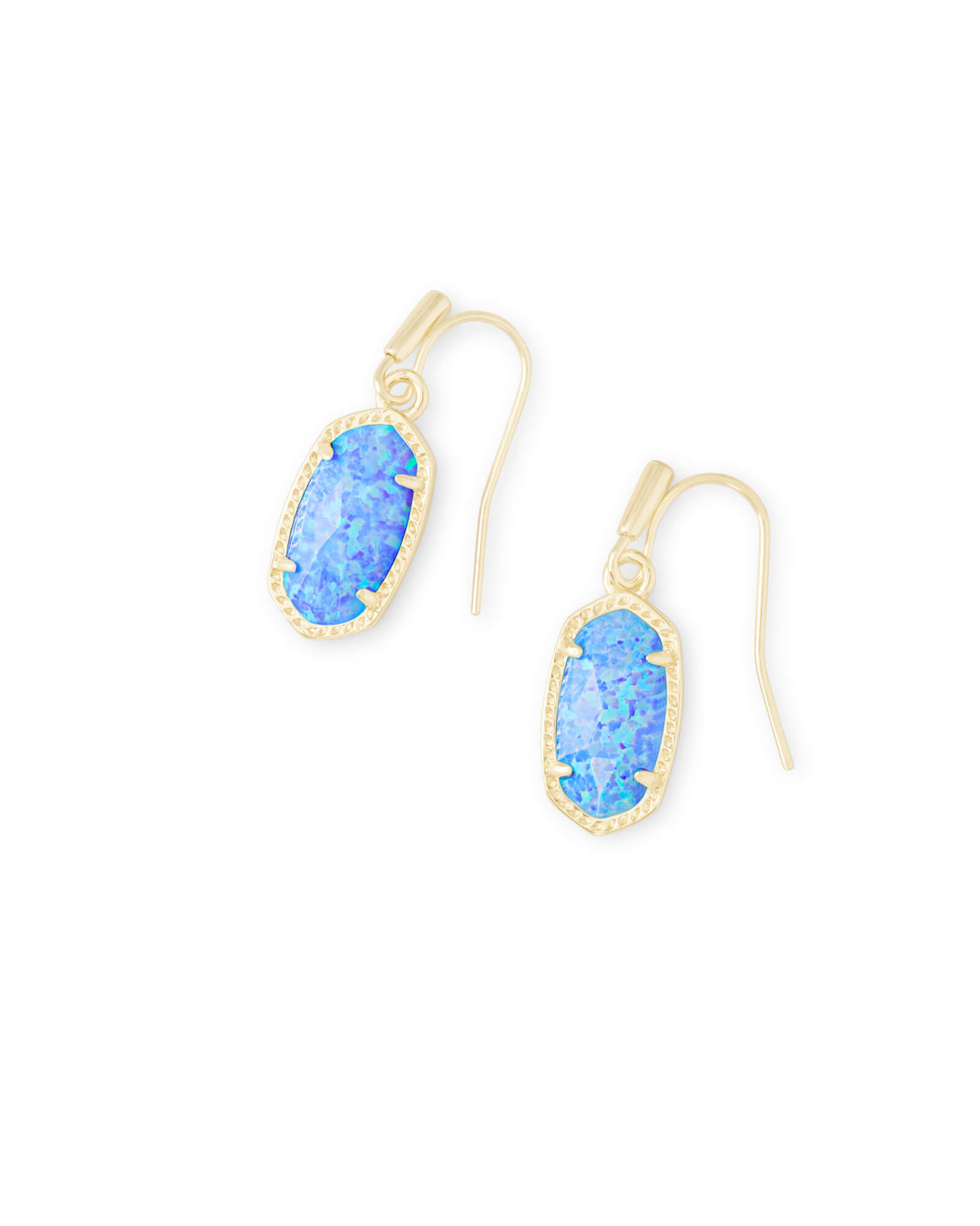 Lee Gold Drop Earrings in Ocean Kyocera Opal