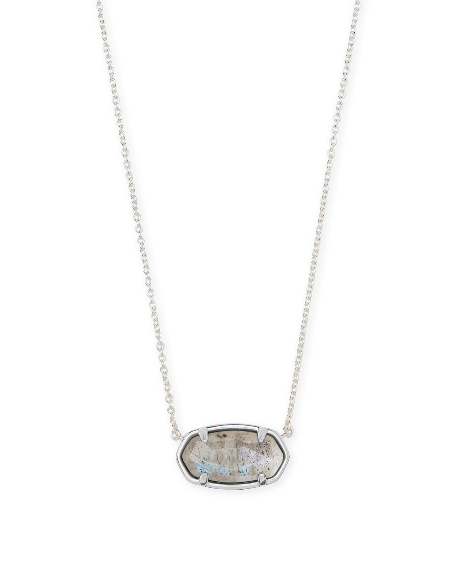 Elisa Sterling Silver Pendant Necklace in Gray Labradorite