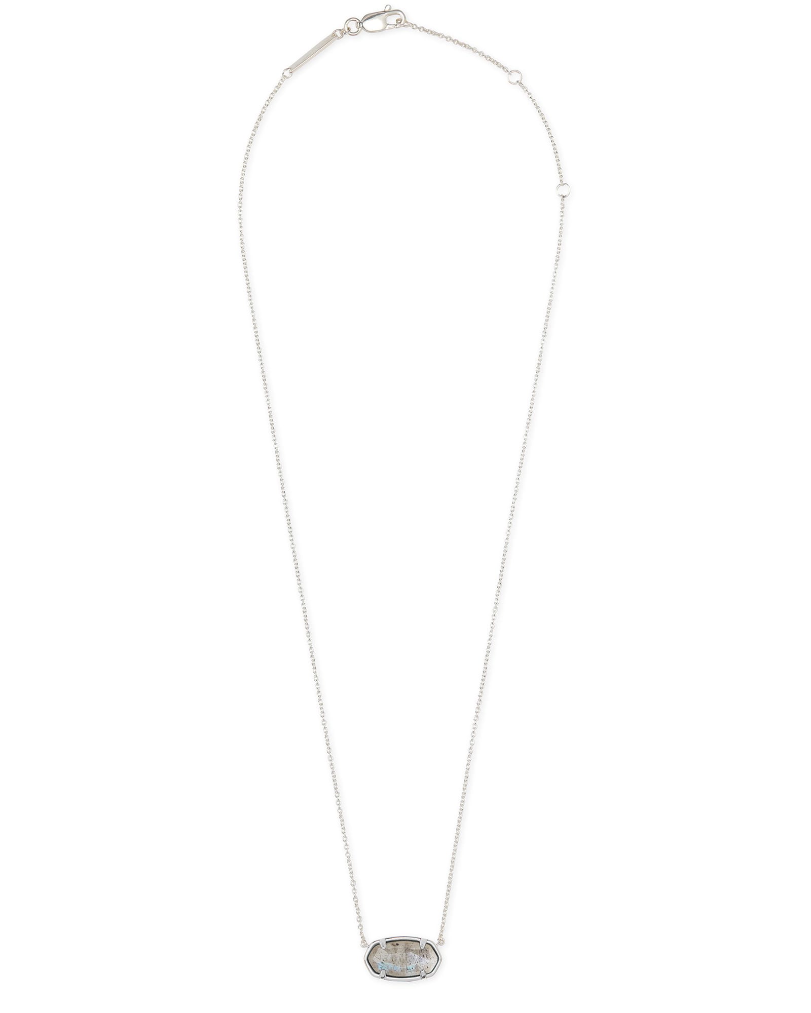 Elisa Sterling Silver Pendant Necklace in Gray Labradorite